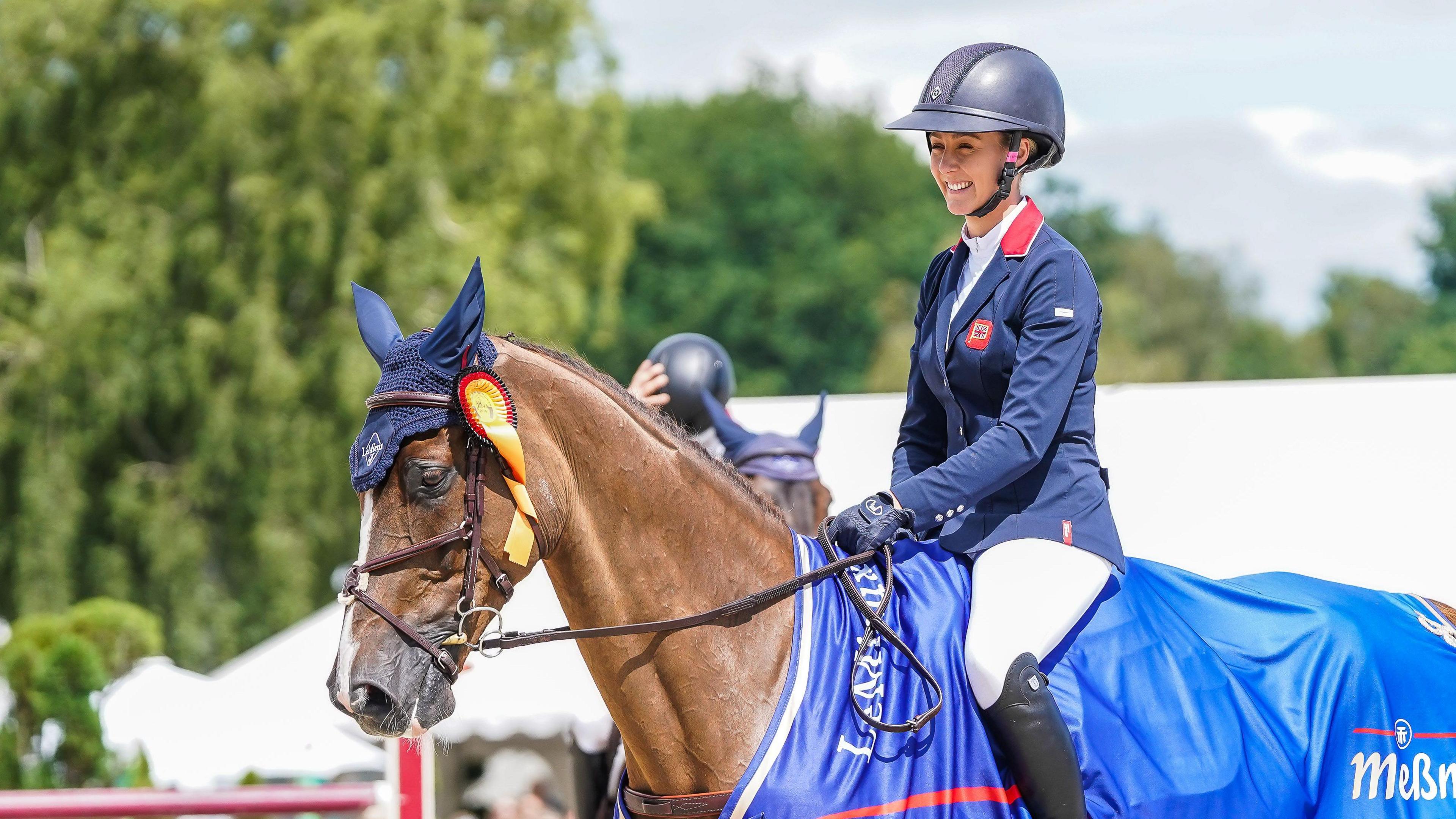 Yasmin Ingham riding a horse