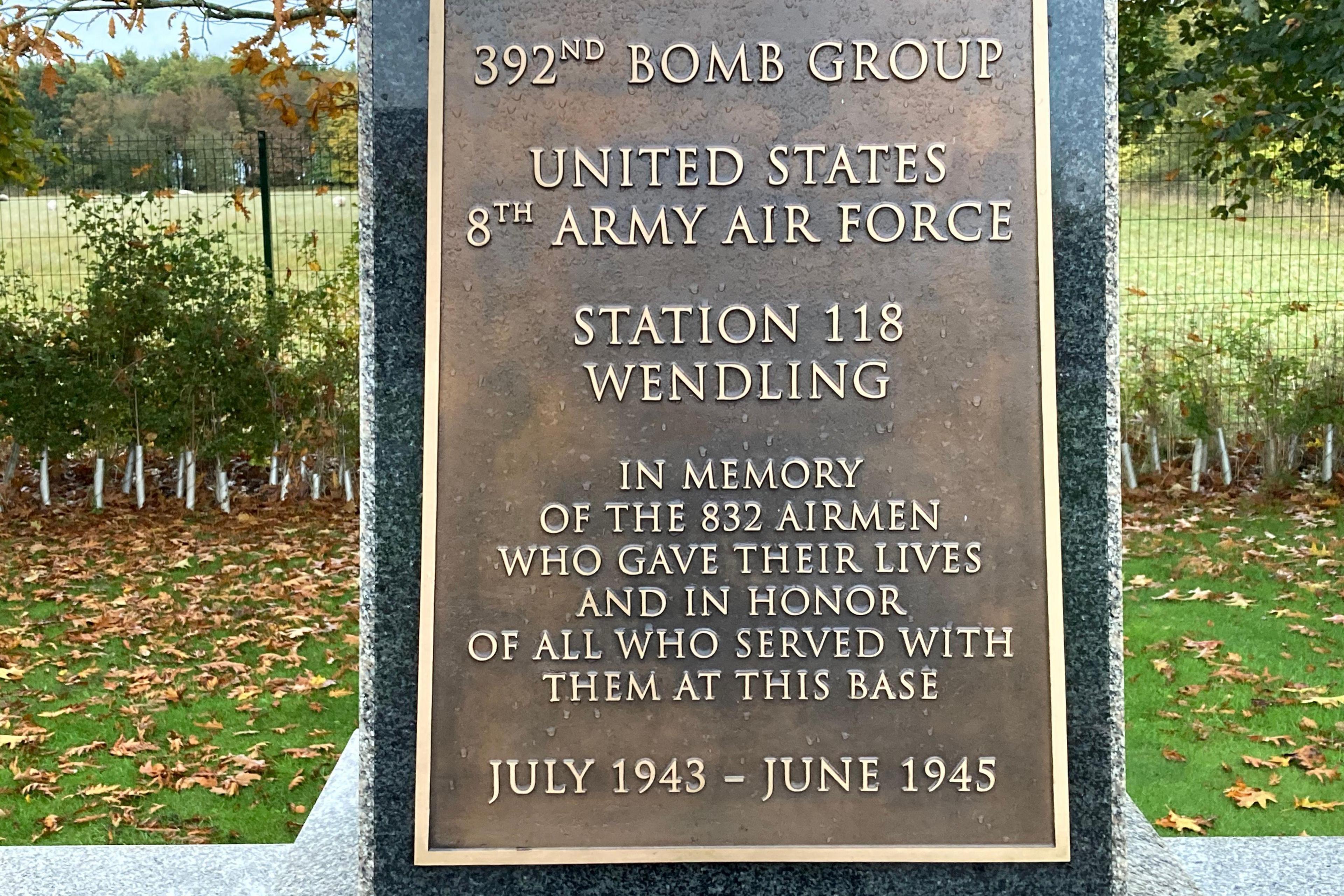 Memorial at former RAF Wendling