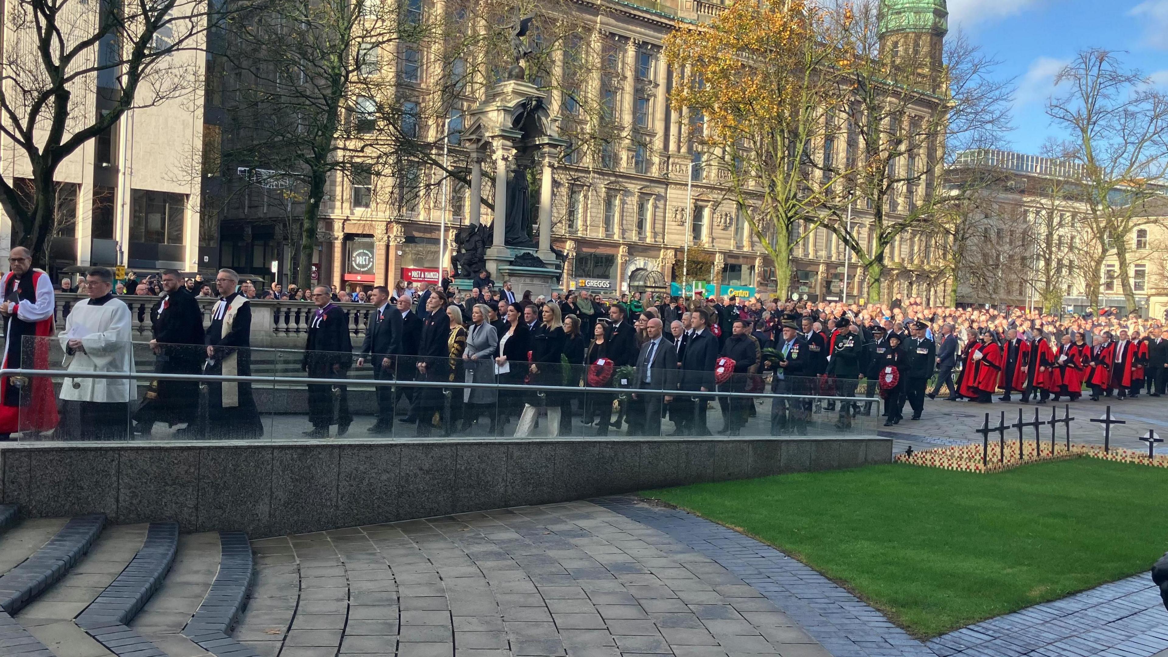 Remembrance Sunday at Belfast City Hall.