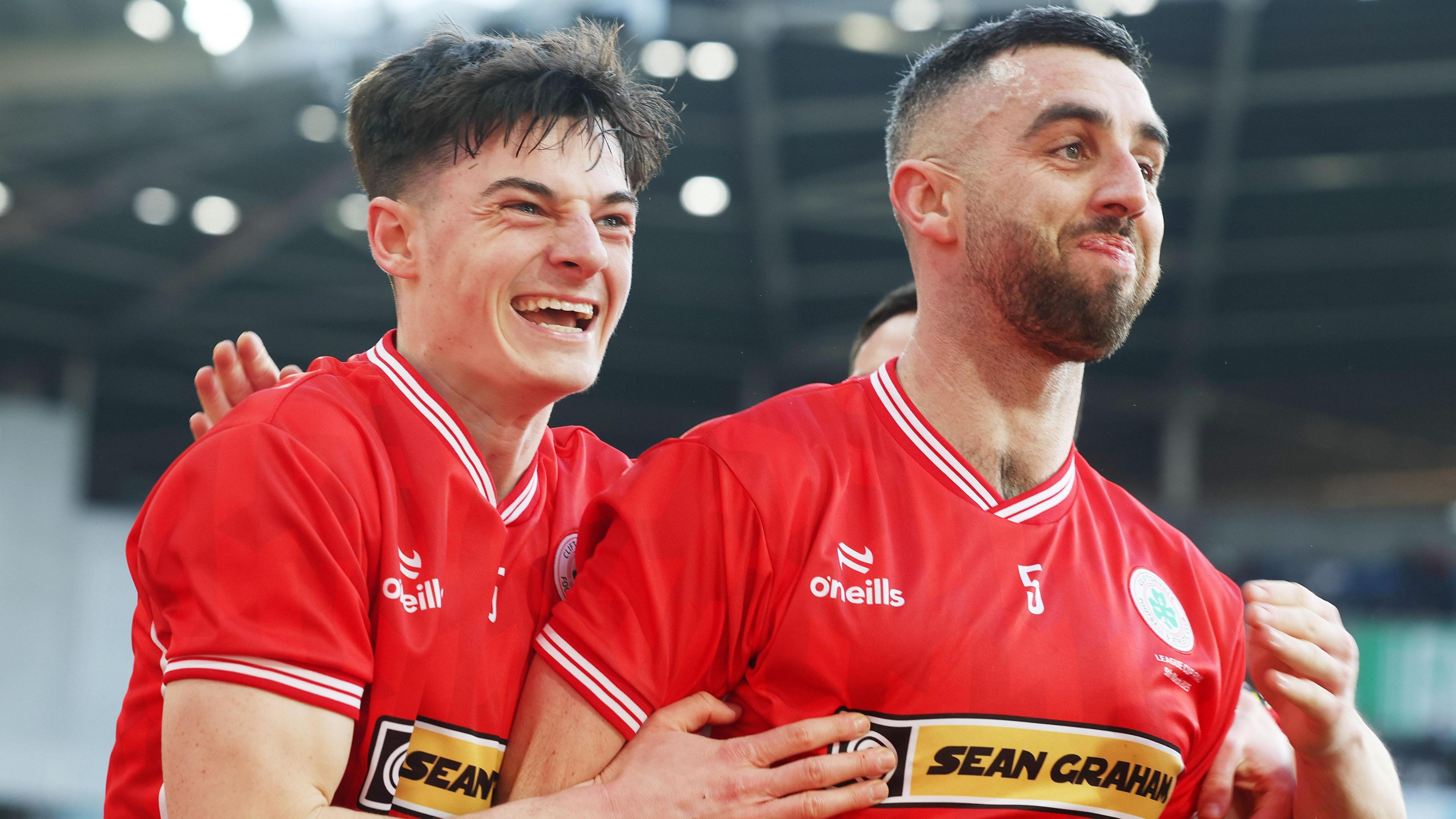 Joe Gormley celebrates scoring for Cliftonville