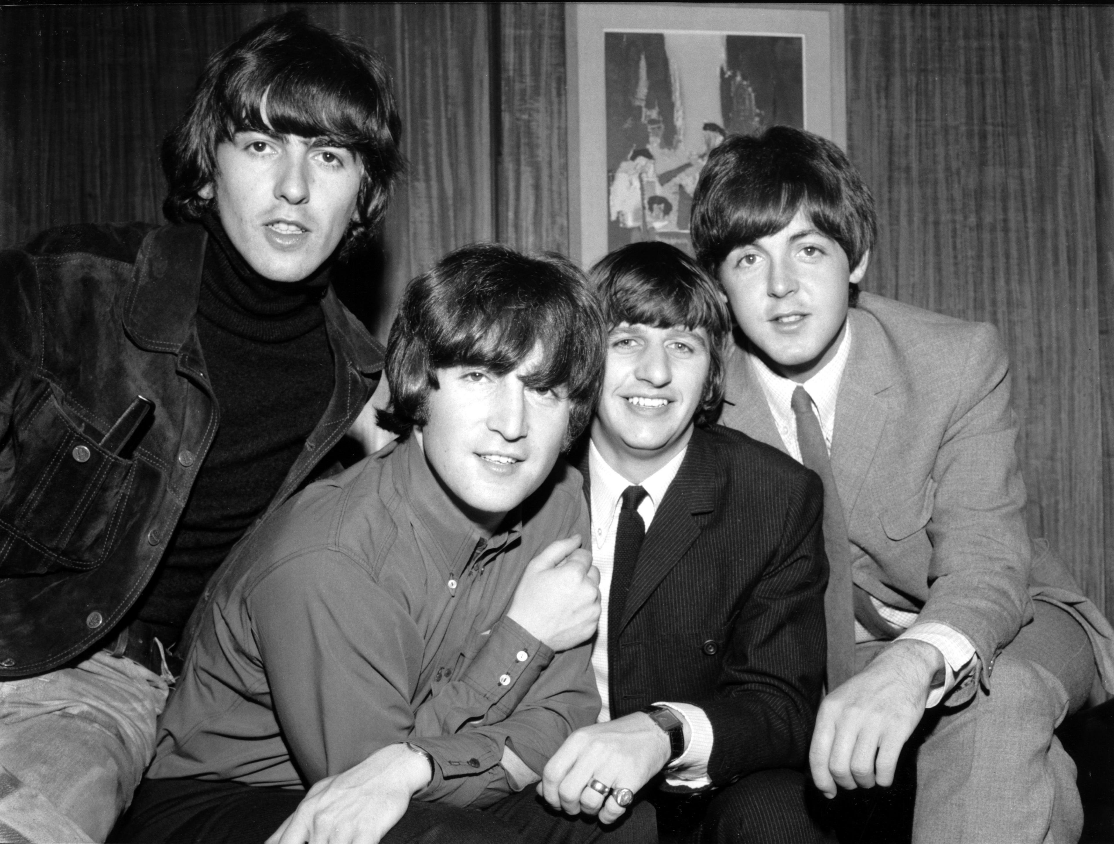 Black and White photo of The Beatles