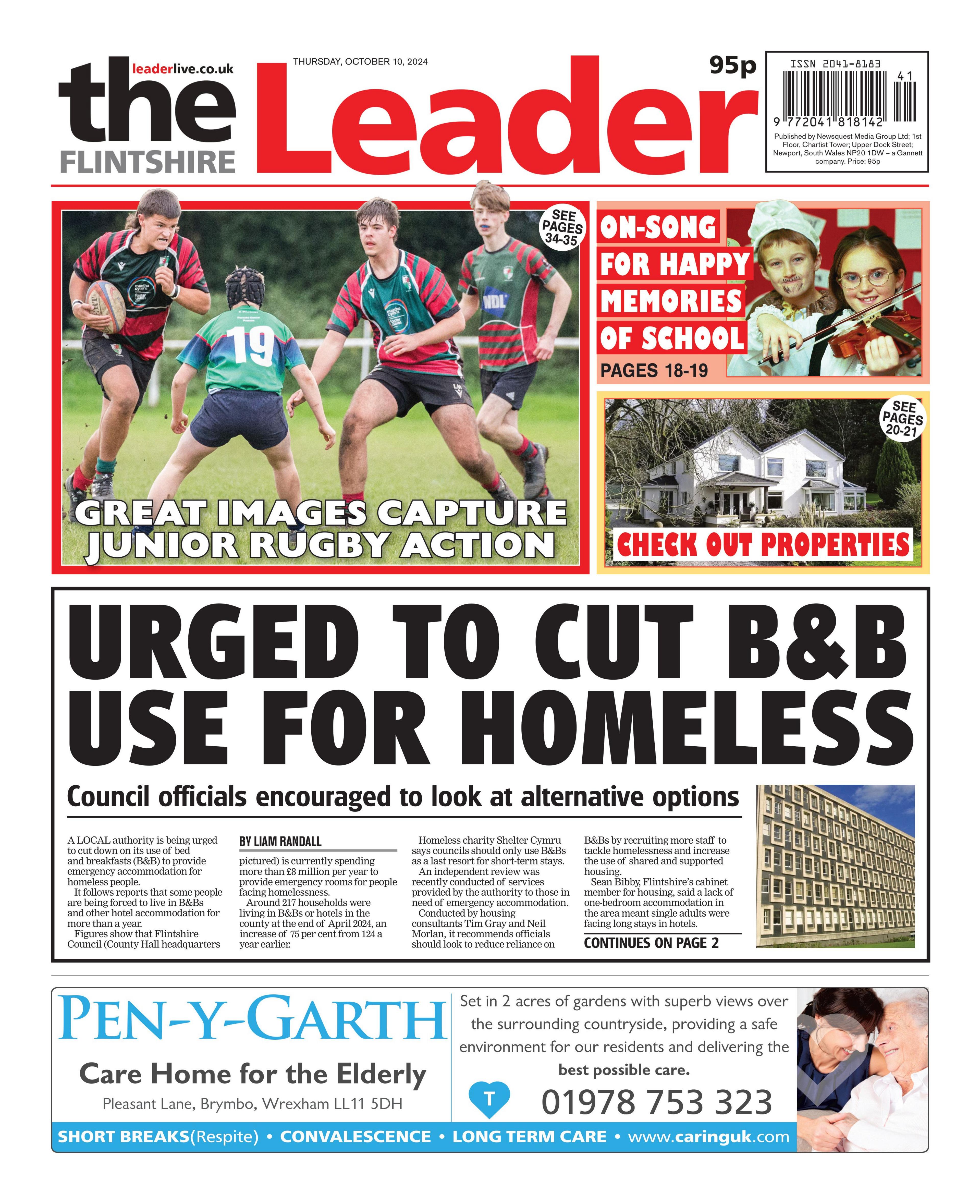 Front page of Flintshire Leader