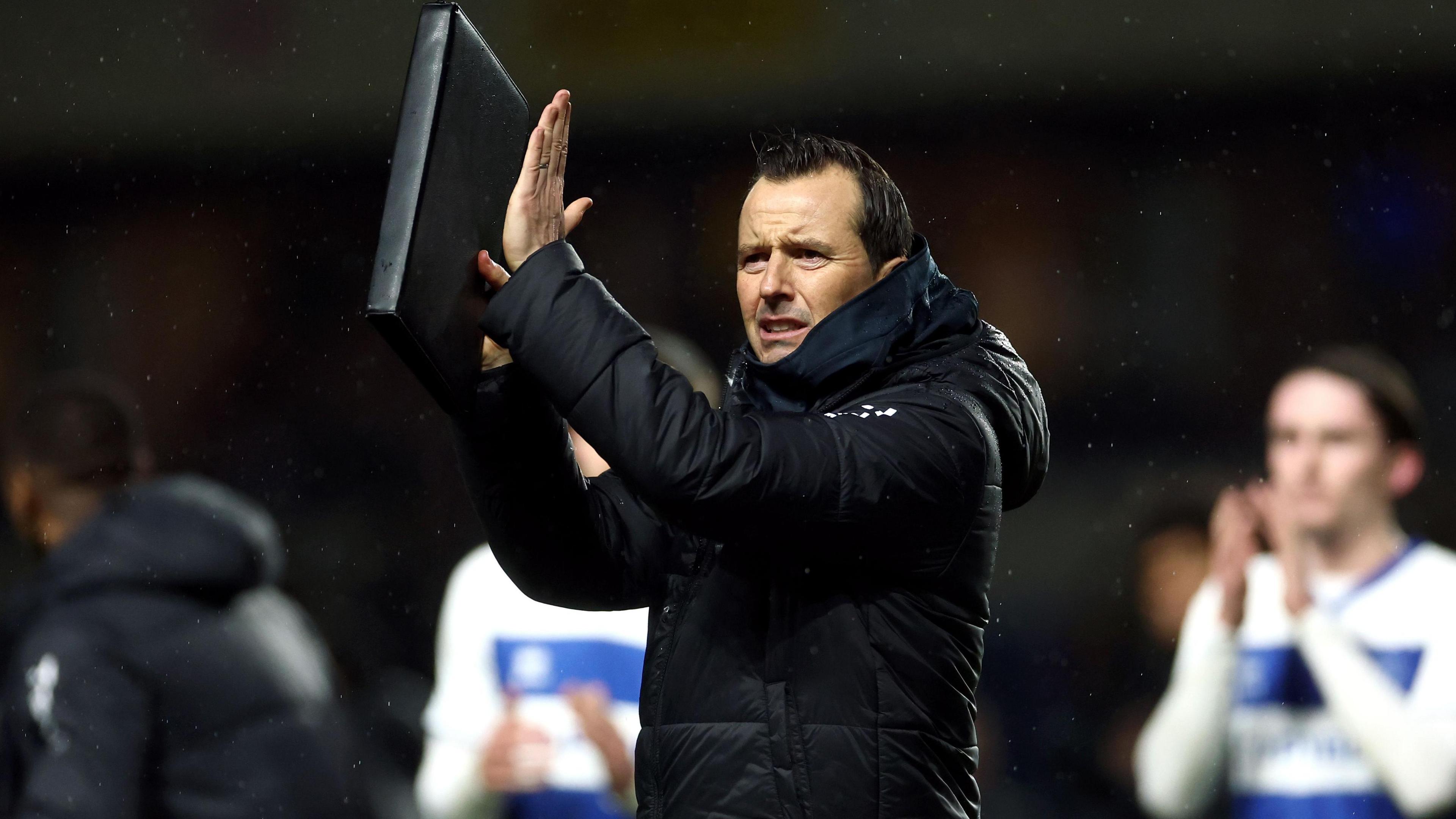 QPR head coach Julien Stephan applauds fans