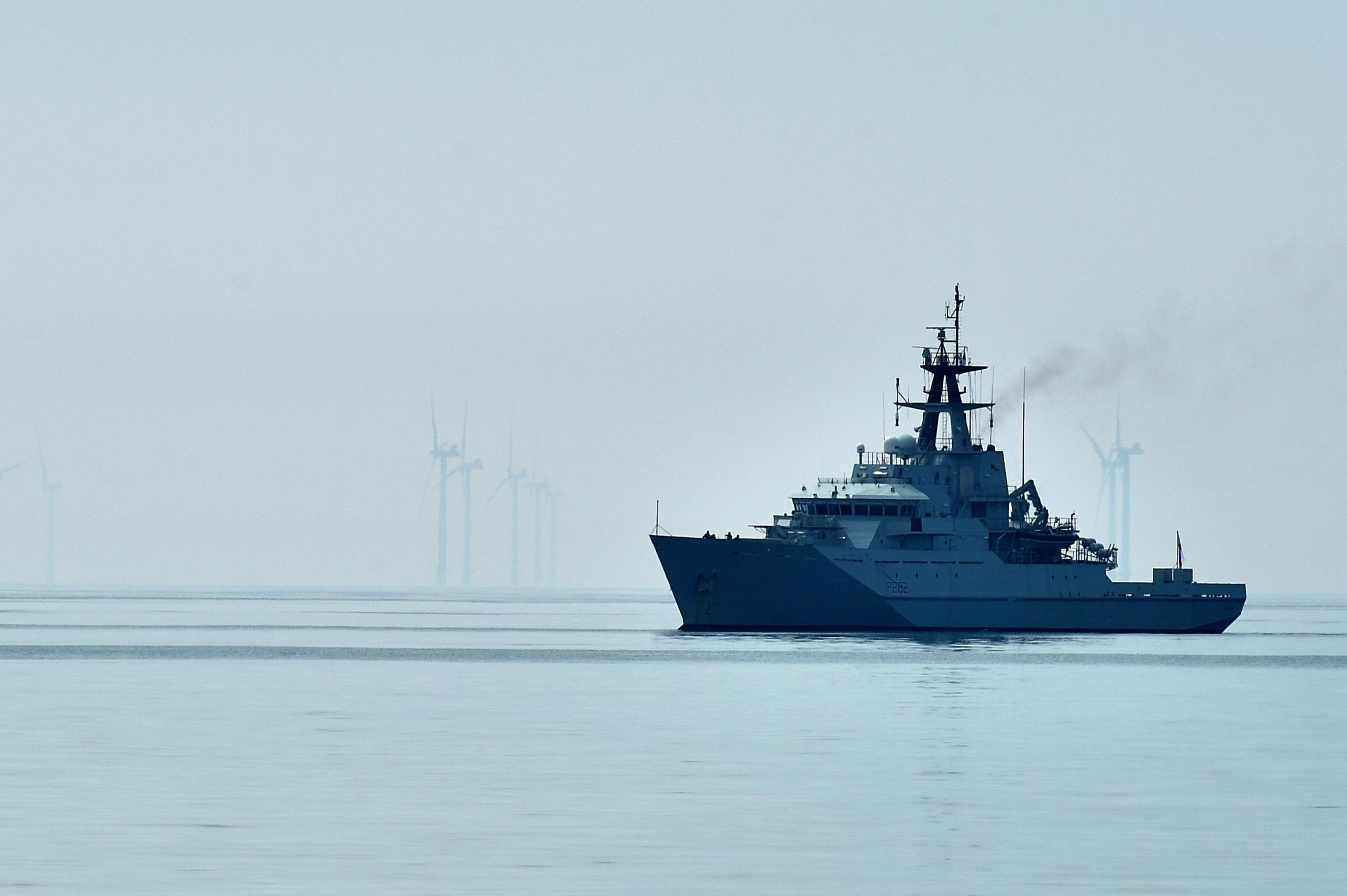 HMS Severn, an offshore patrol vessel, is the type of vessel ready for deployment in January 2021