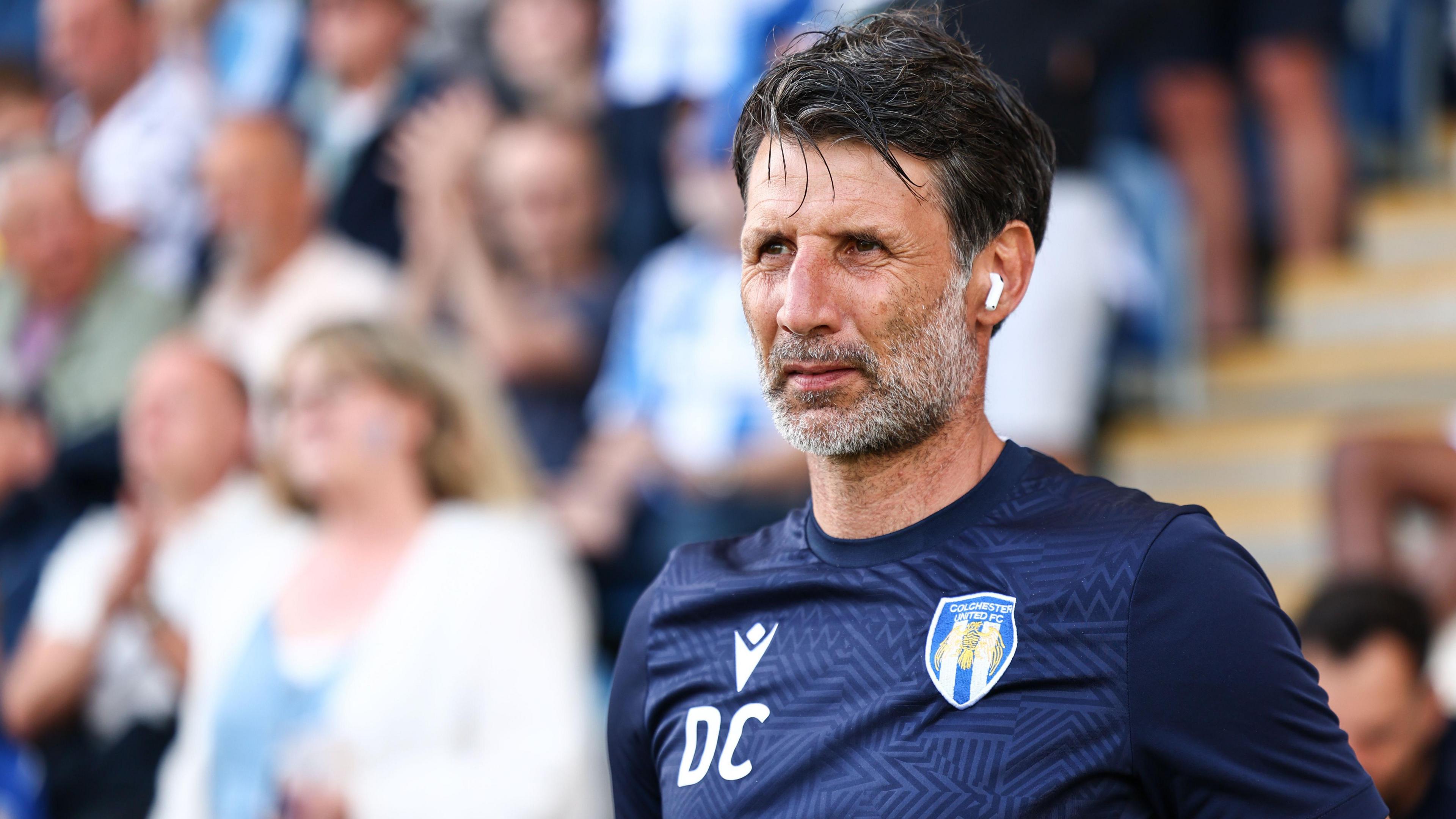 Danny Cowley on the touchline during a Colchester game