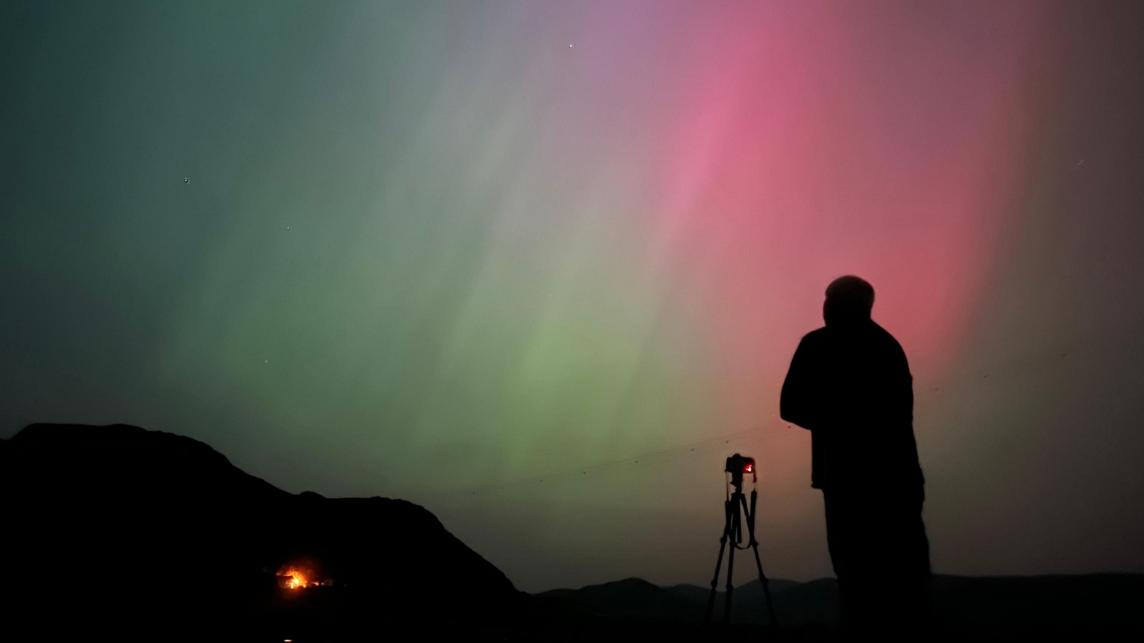 Northern Lights over Tywyn, Gwynedd