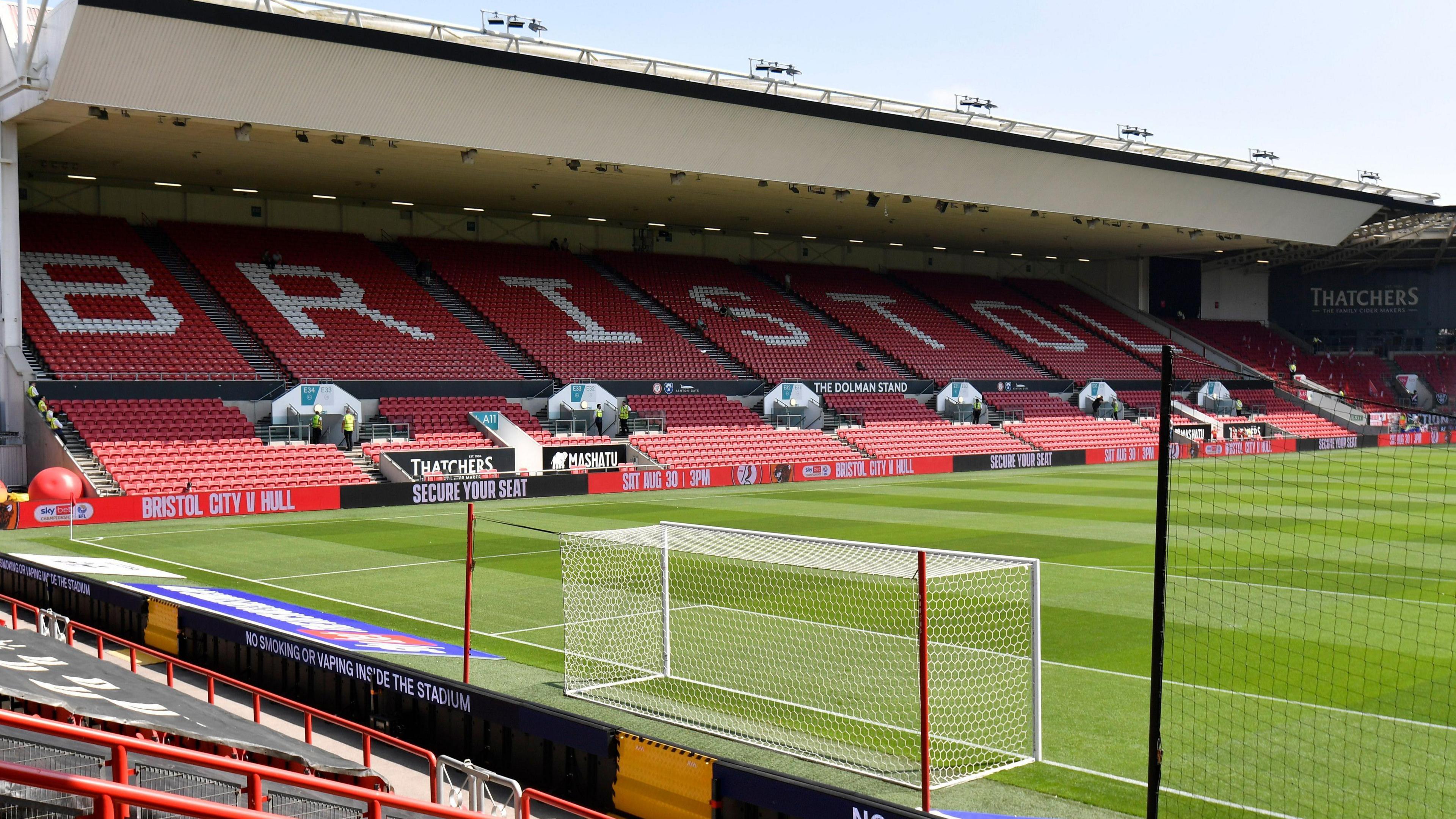 A general view inside Ashton Gate stadium
