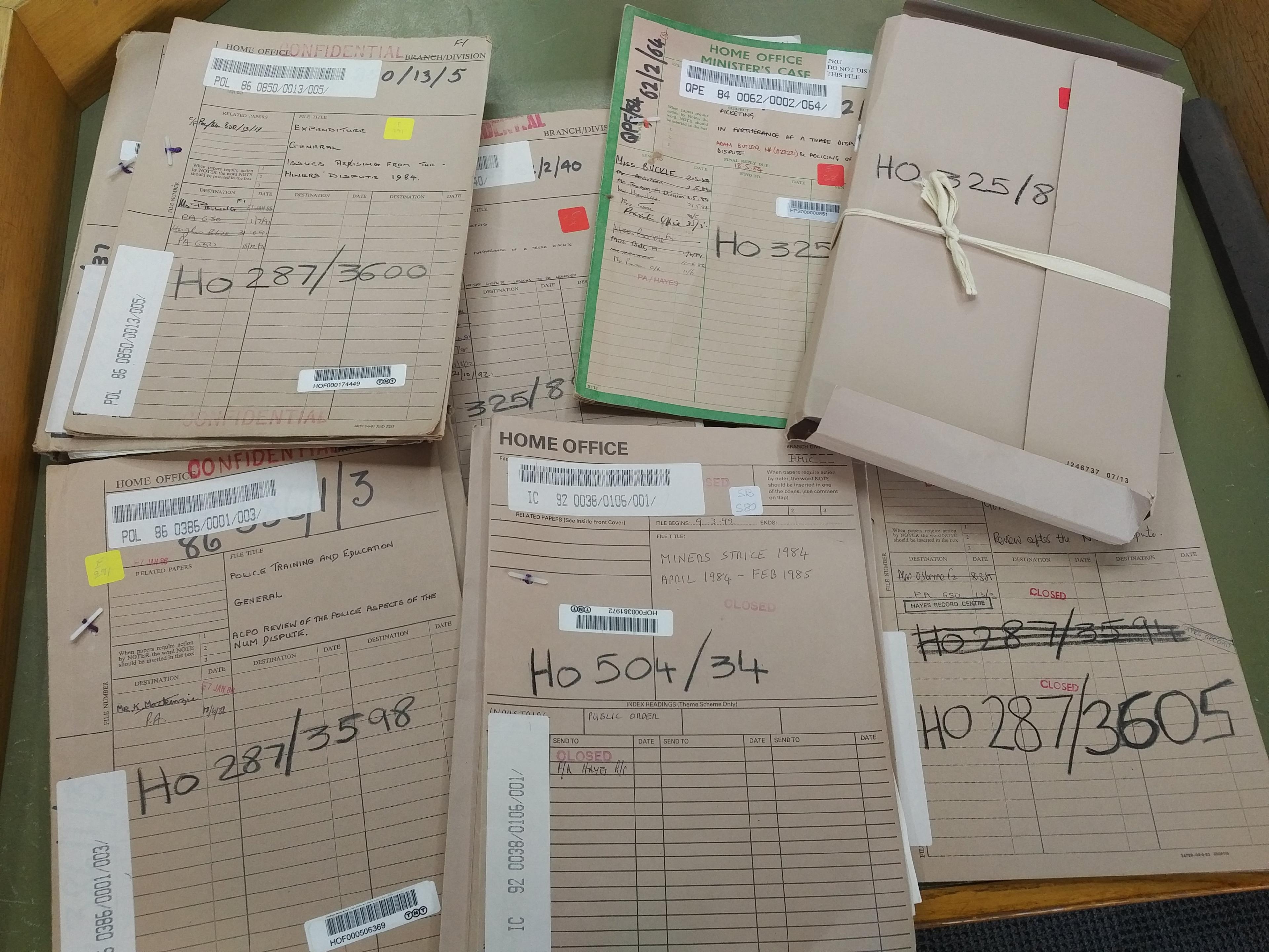 Image of the files in the National Archive