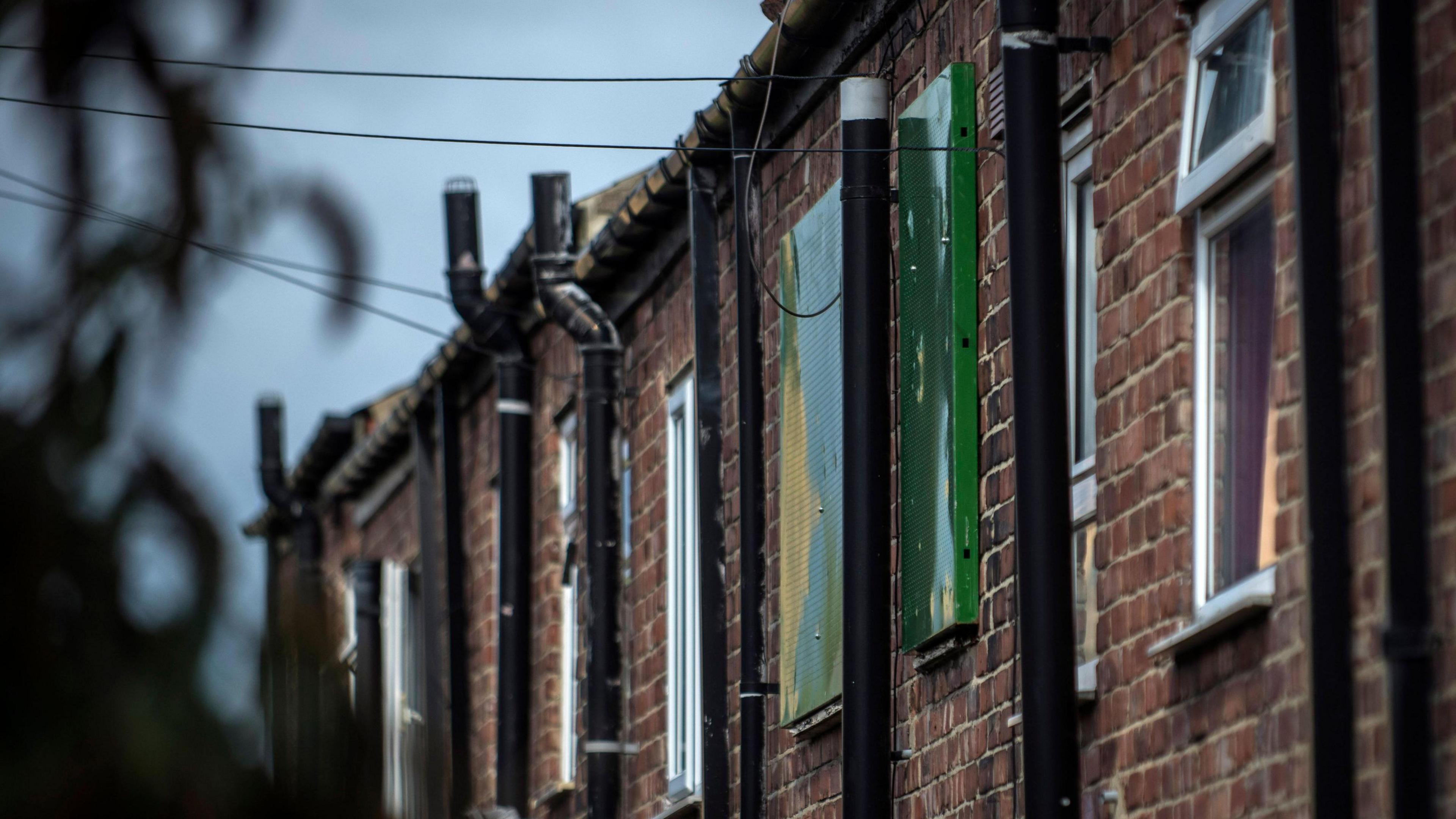 A boarded up property in County Durham