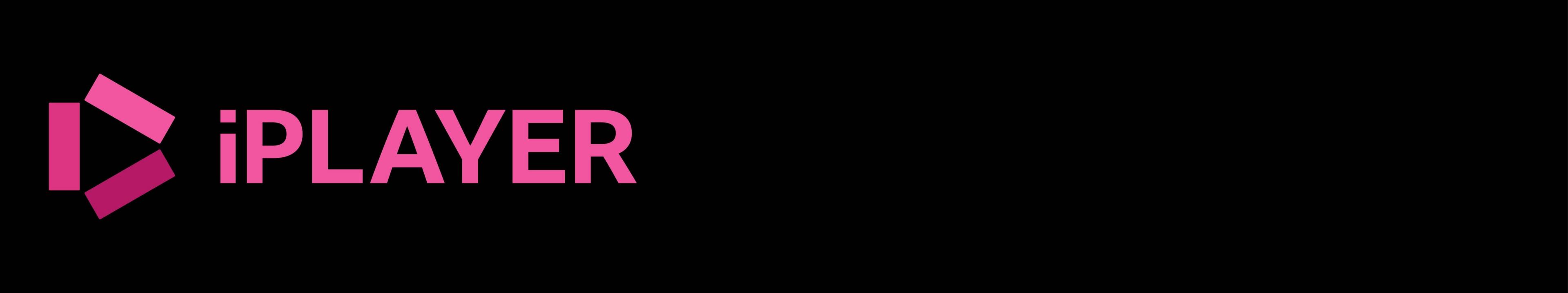 The pink BBC iPlayer logo on a black background