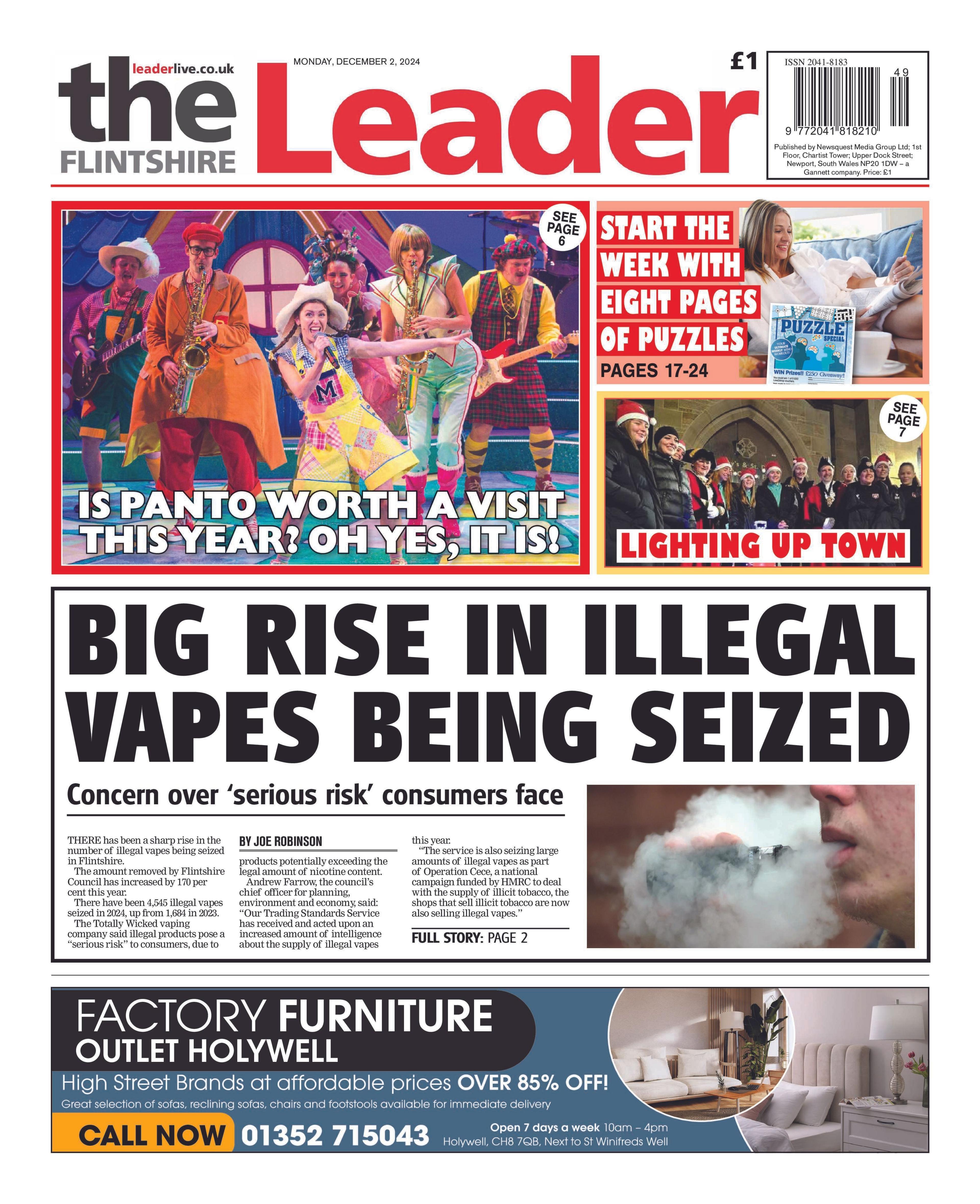 Front page of the Flintshire Leader