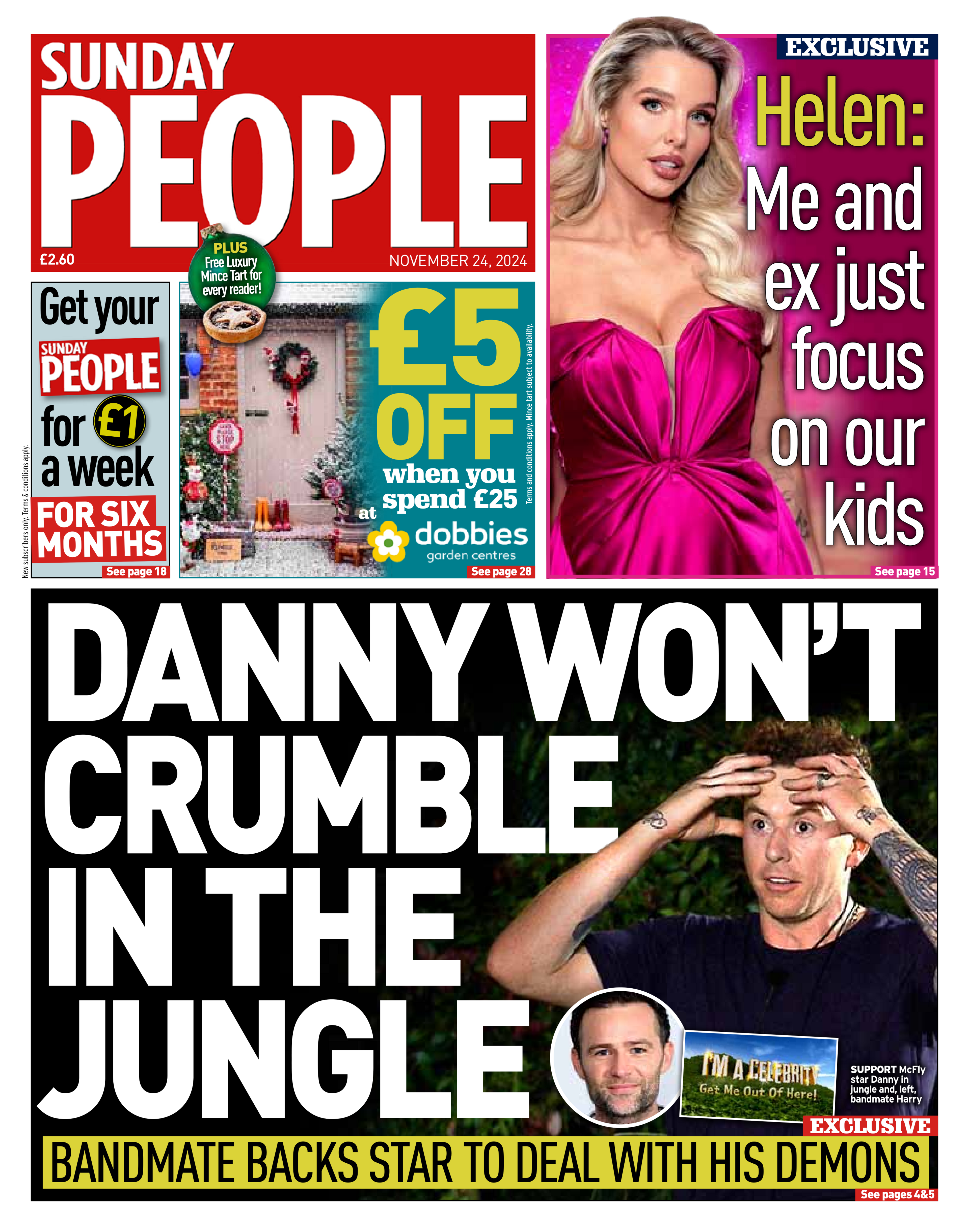 The Sunday People with headline: "DANNY WON'T CRUMBLE IN THE JUNGLE"