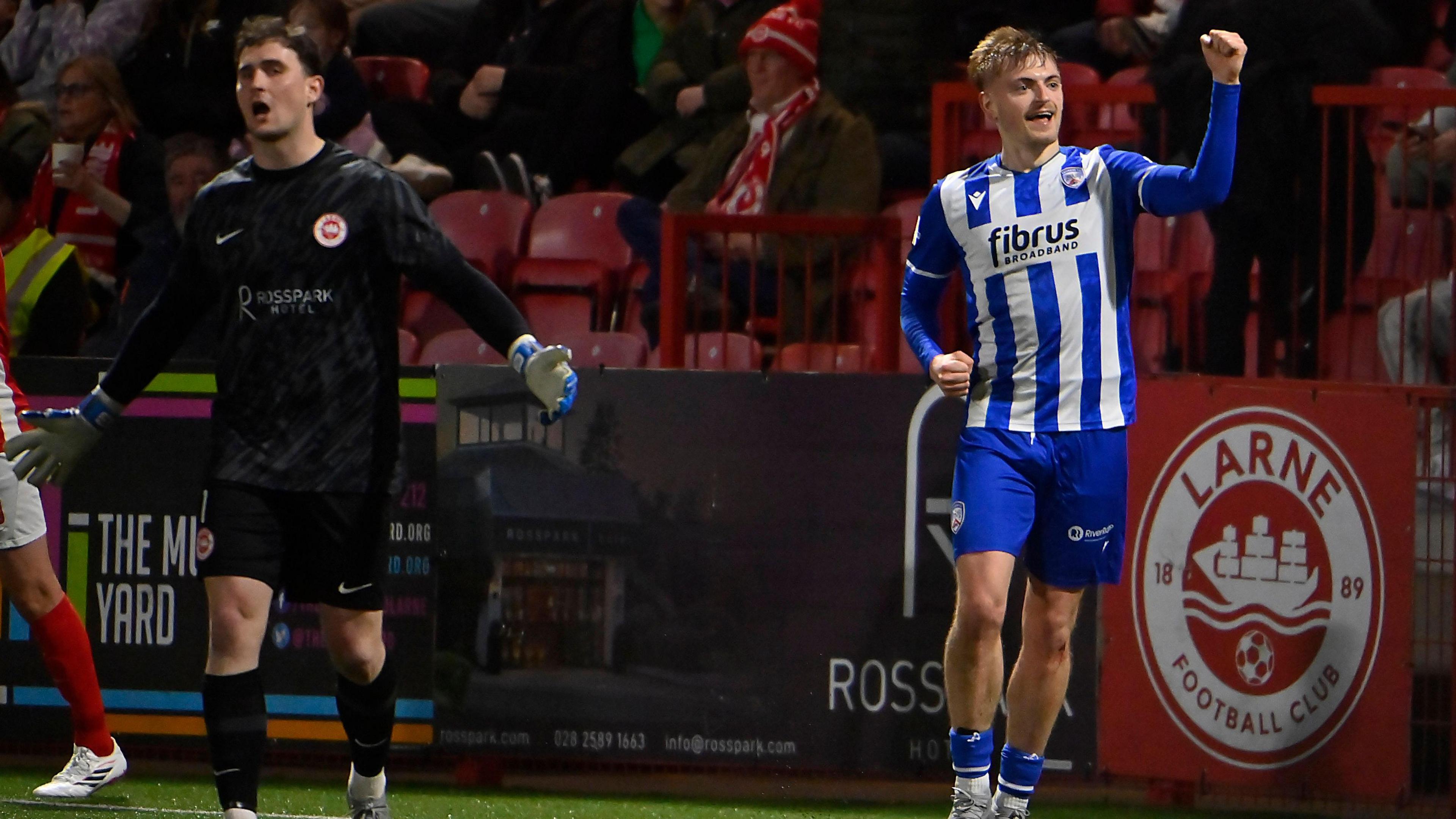 Ben Wylie celebrates scoring