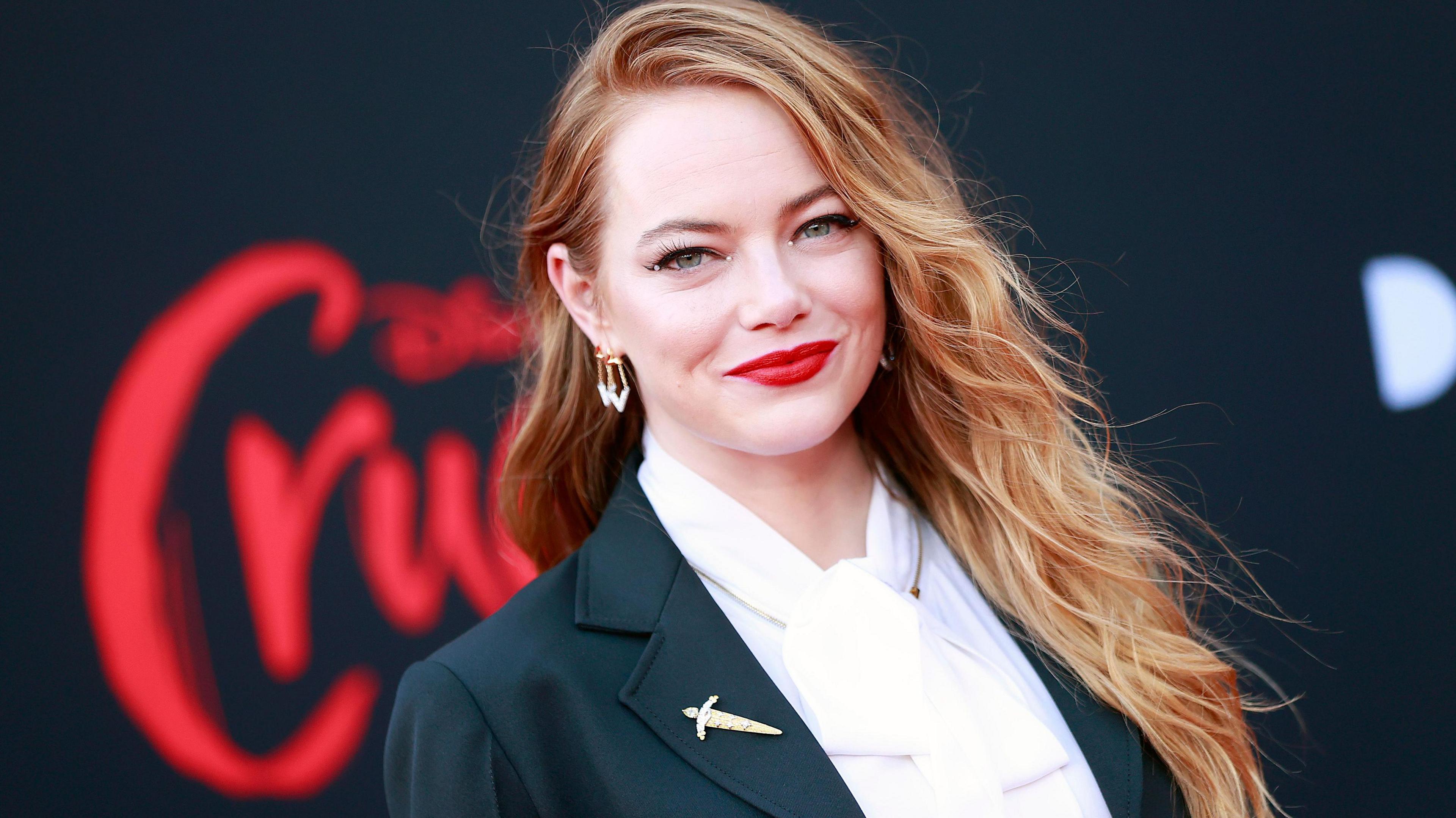 Emma Stone attends the Los Angeles premiere of Disney's "Cruella" at El Capitan Theatre on May 18, 2021 in Los Angeles, California