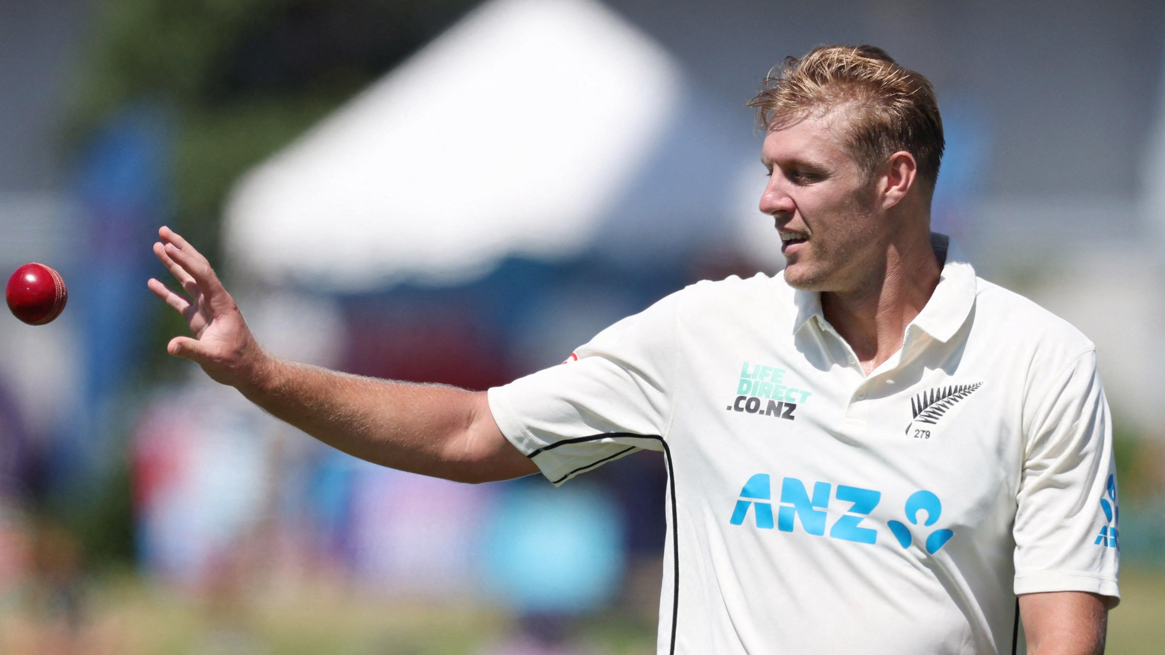 Fast bowler Kyle Jamieson in action for New Zealand