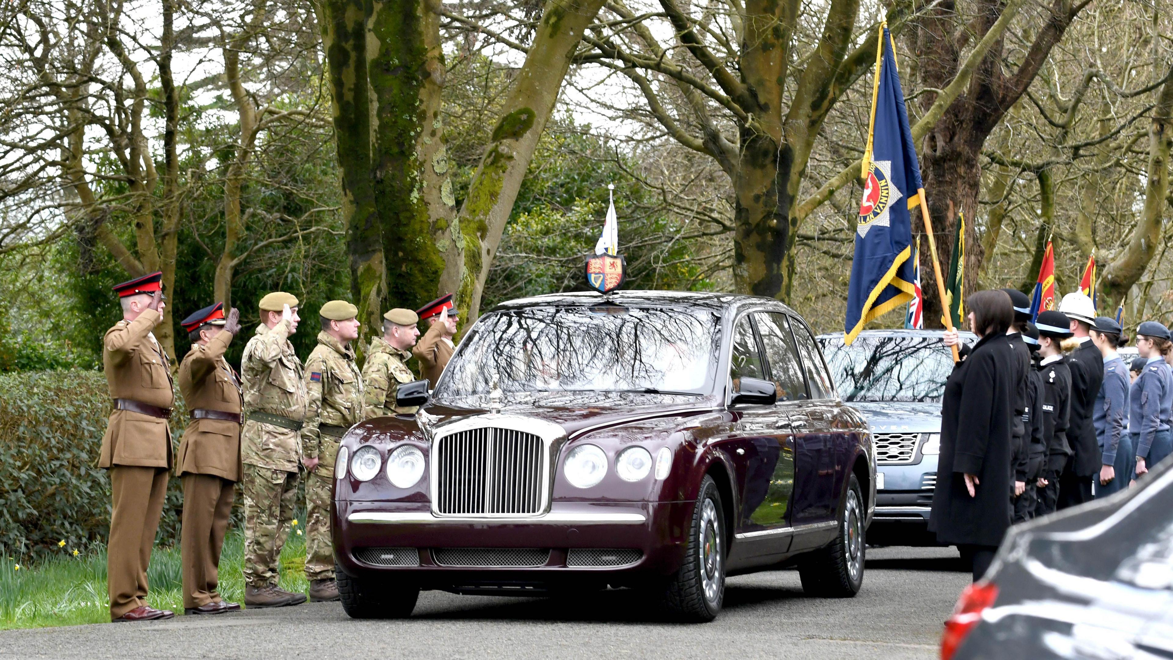 The official cars arriving at Government House