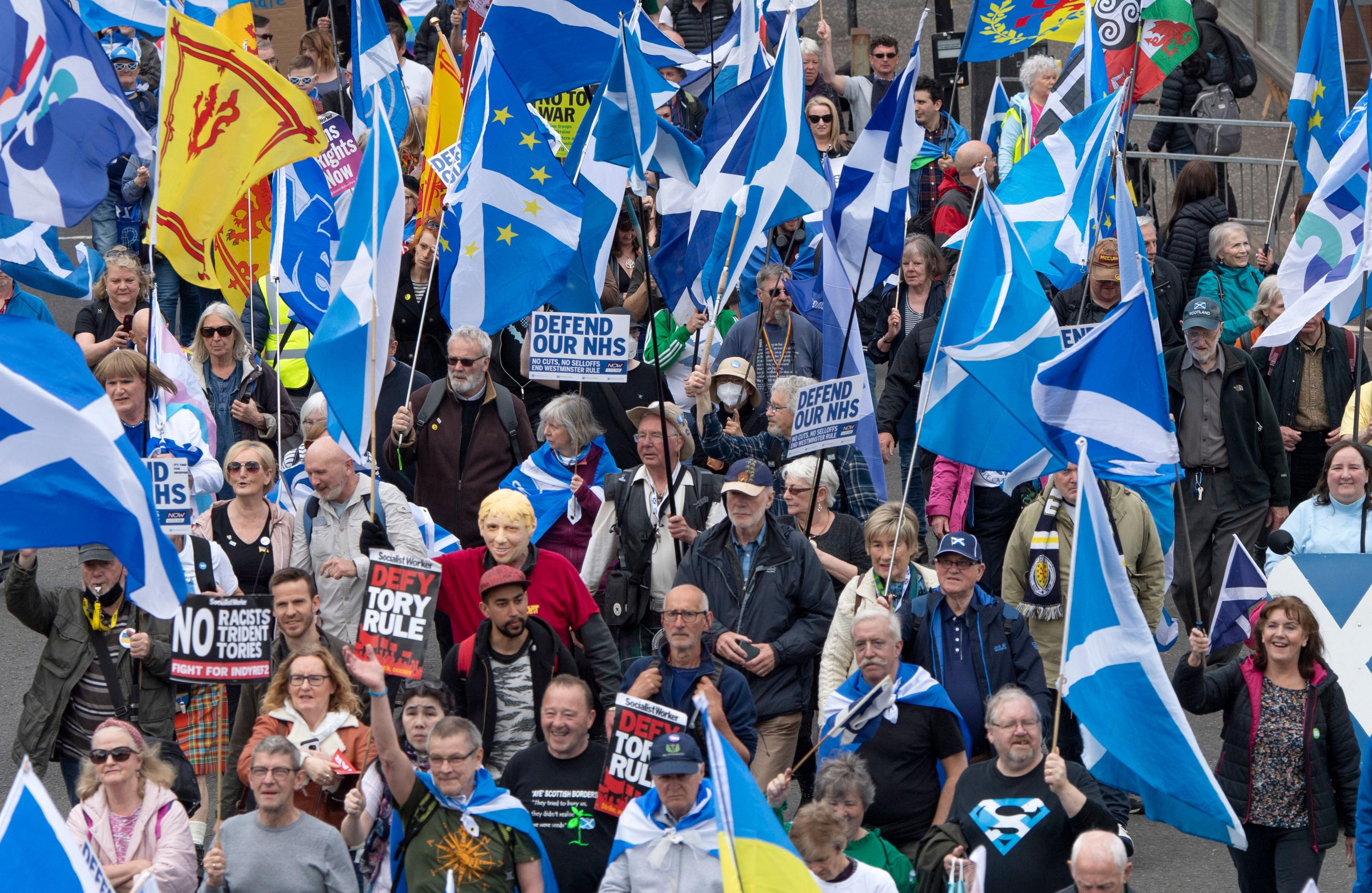 Independence supporters on a march