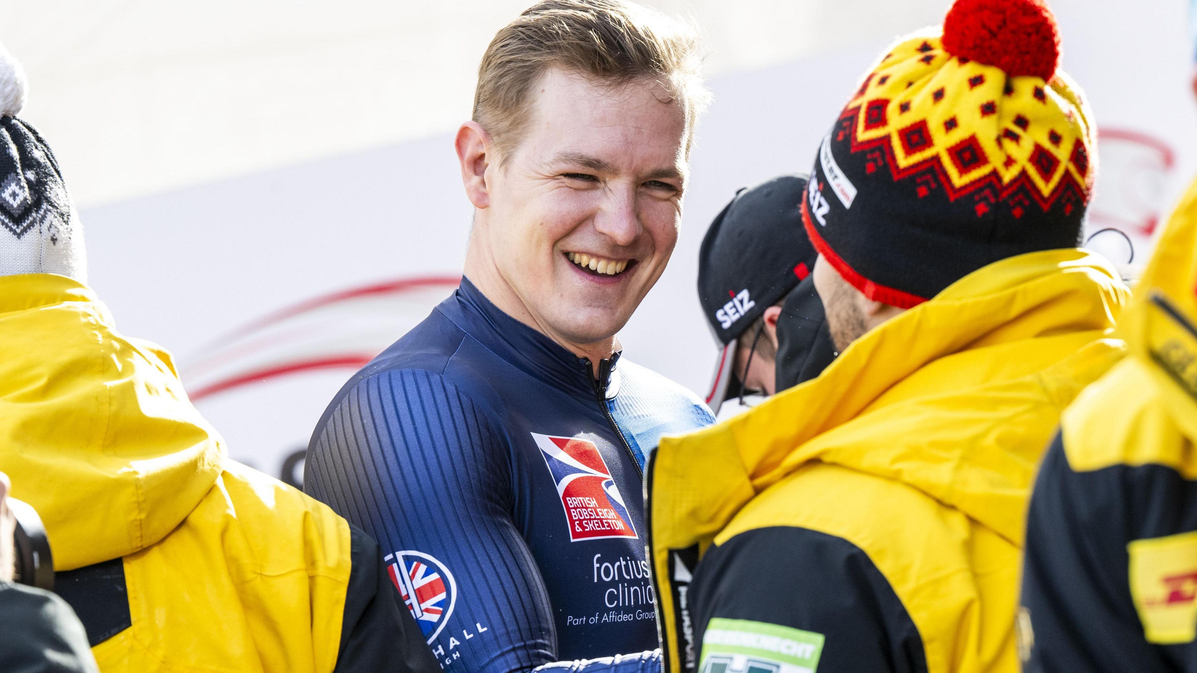 Brad Hall smiling before a race