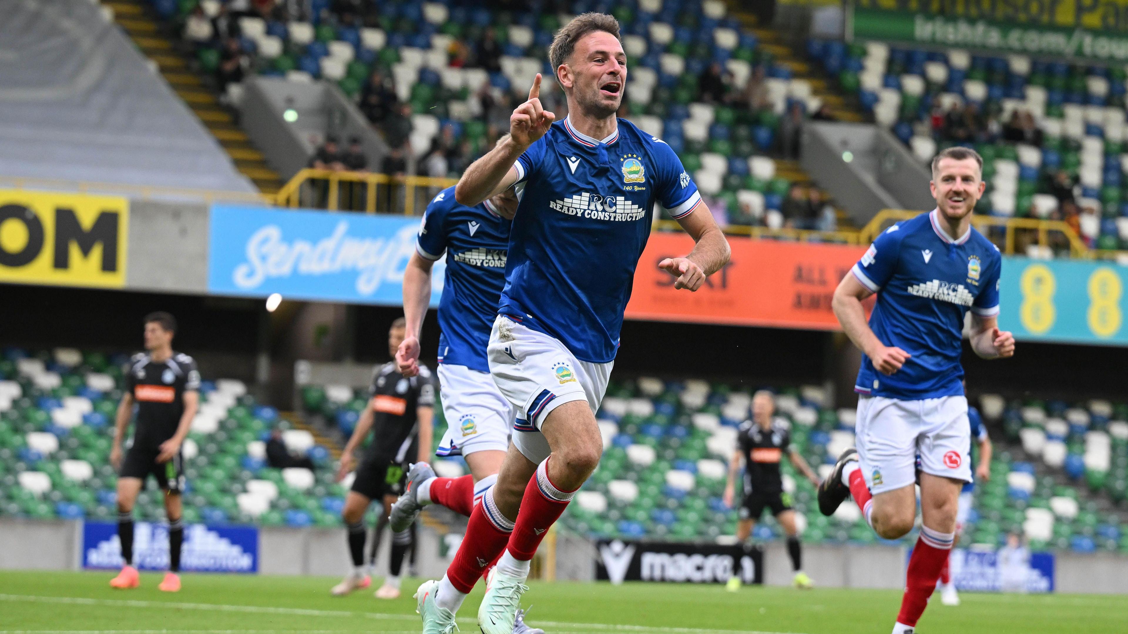 Matthew Fitzpatrick scores a goal against Zalgiris