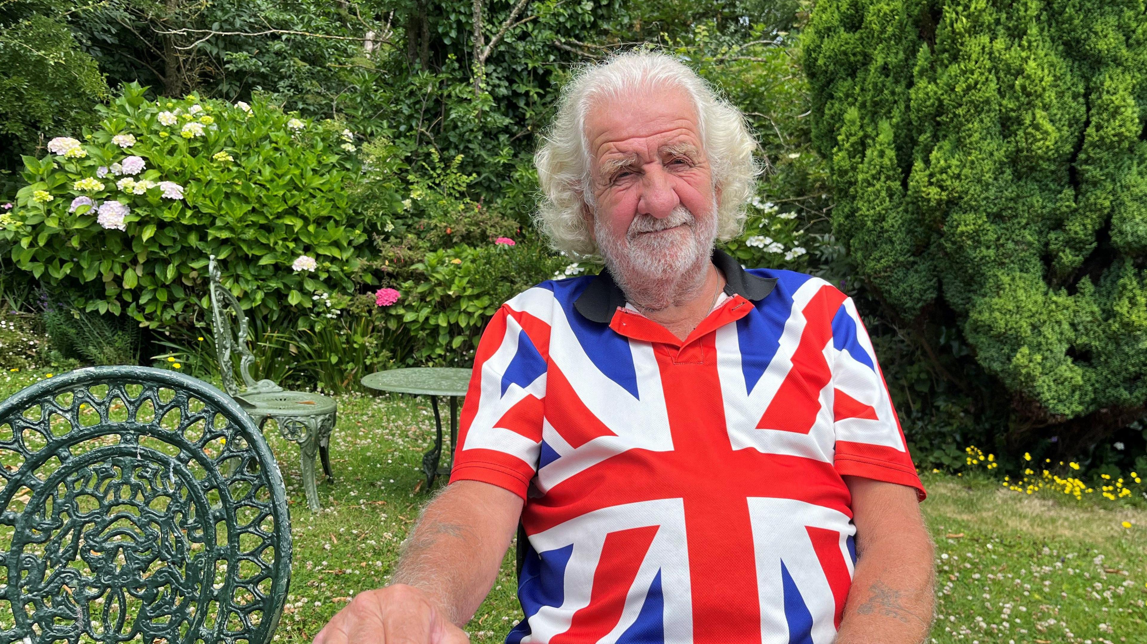 A man in a shirt with the Union Jack flag