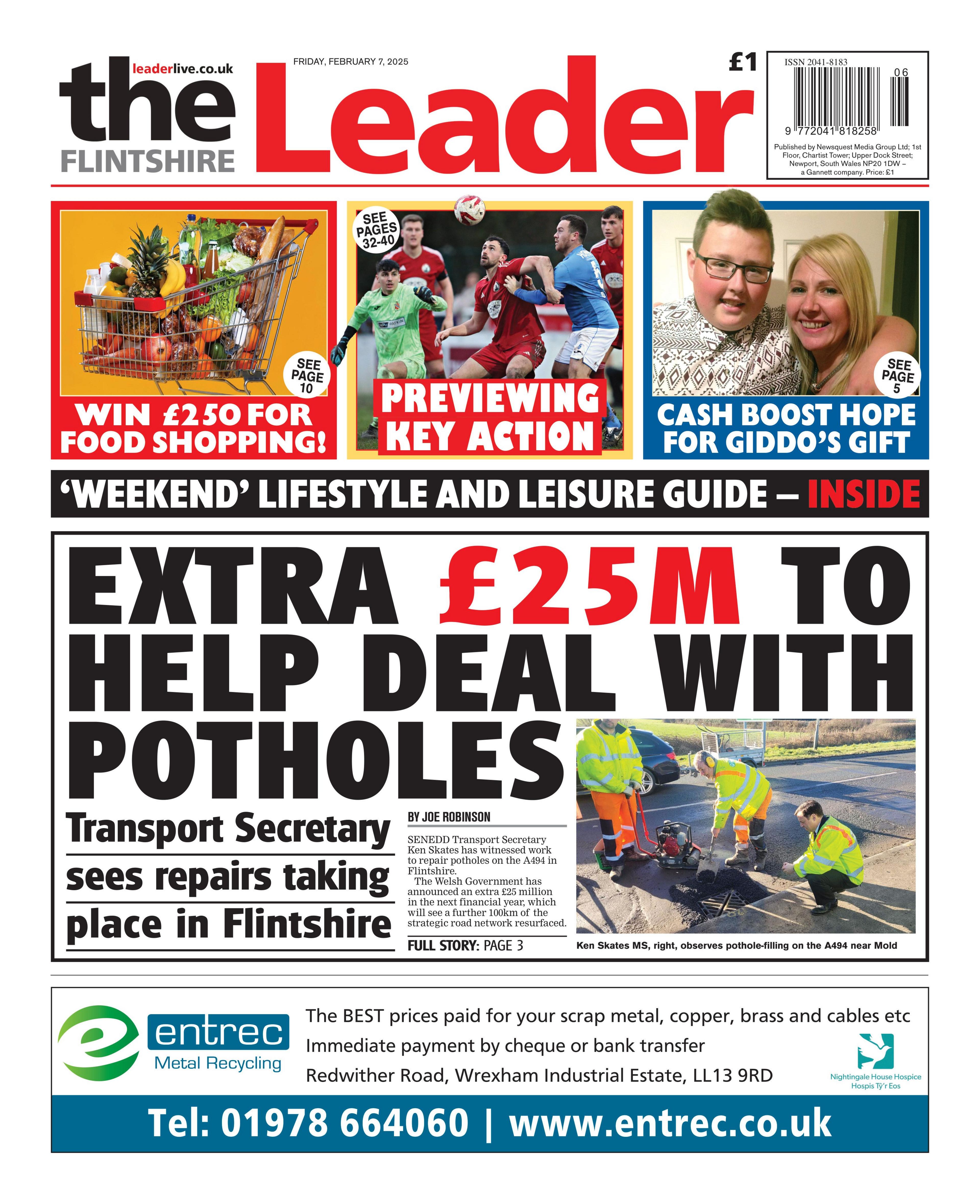 Front page of The Flintshire Leader. 