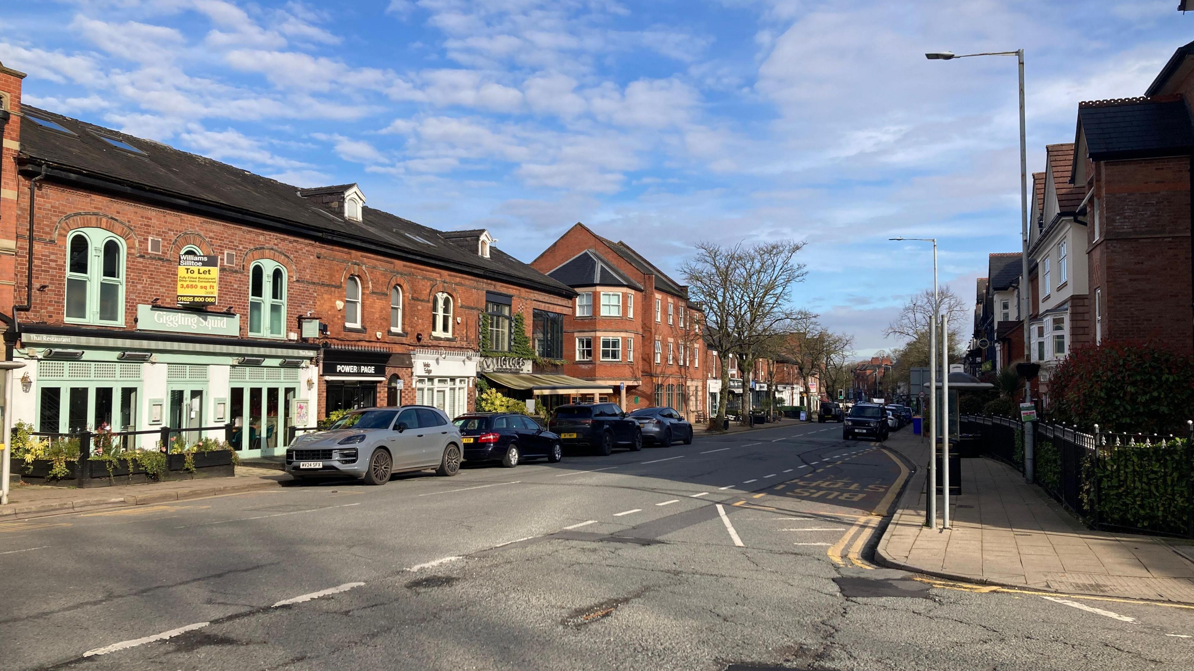 View of the main street in Alderley Edge