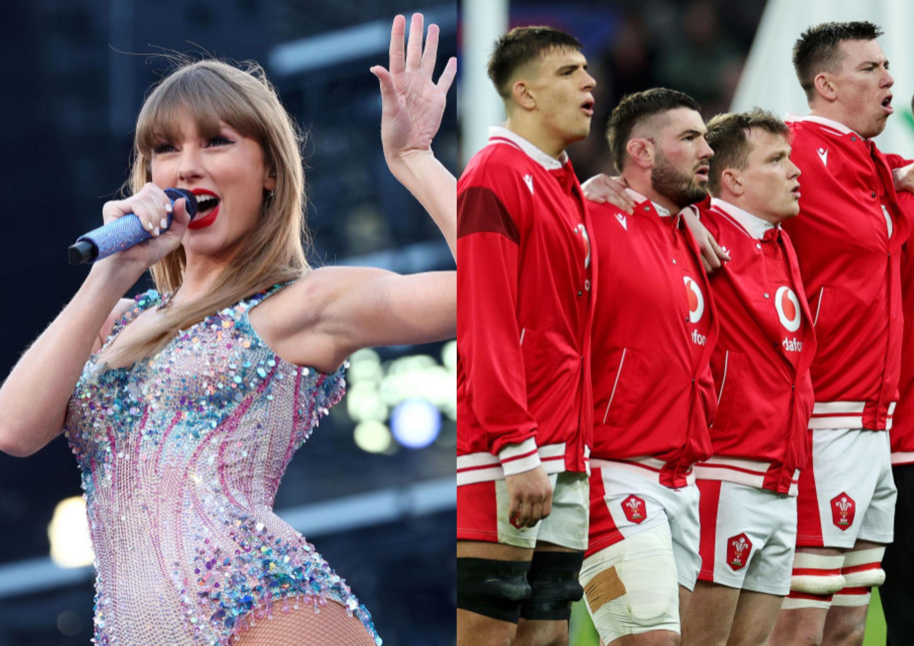 Taylor Swift a Tim rygbi Cymru