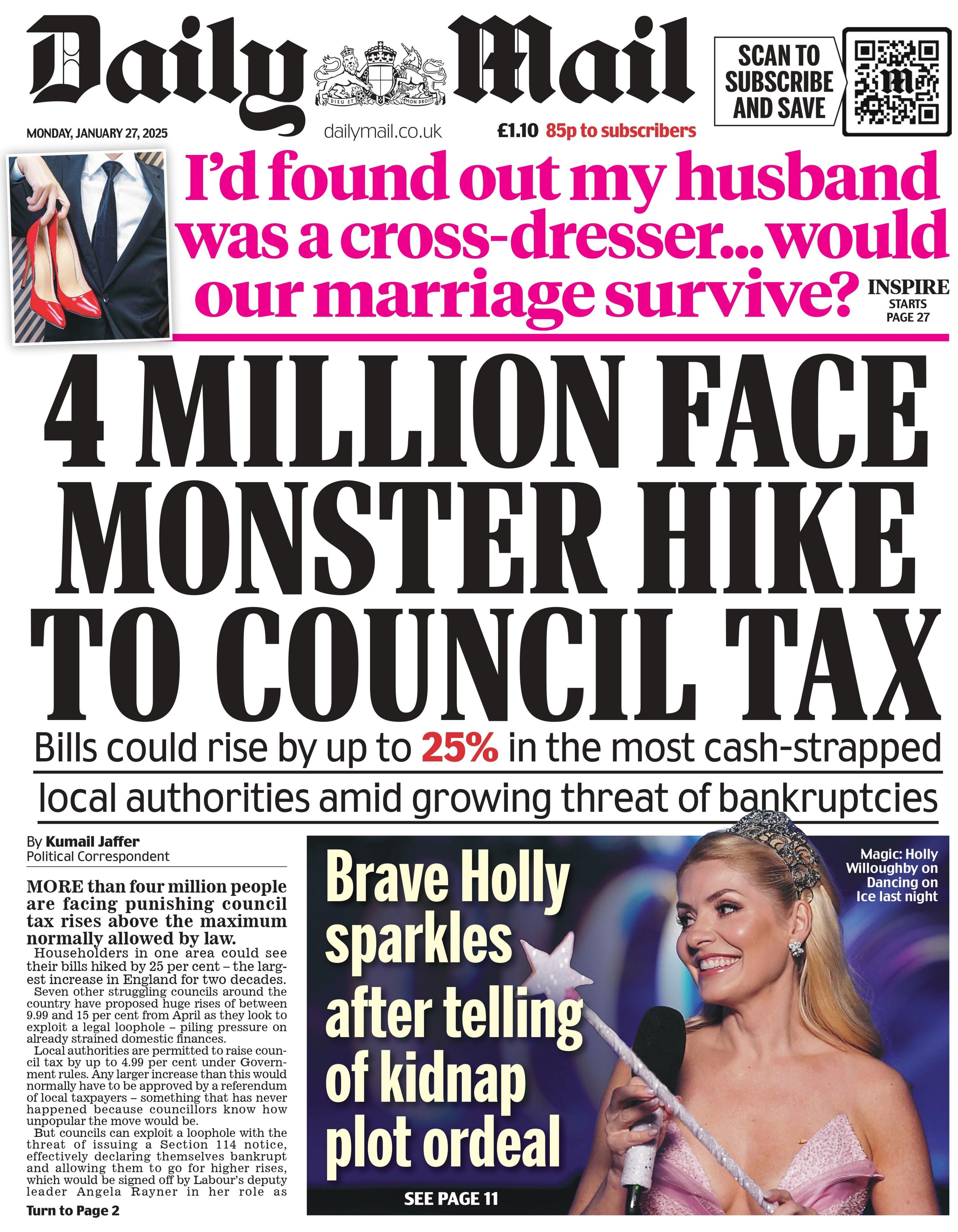 Daily Mail: Four million face monster hike to council tax