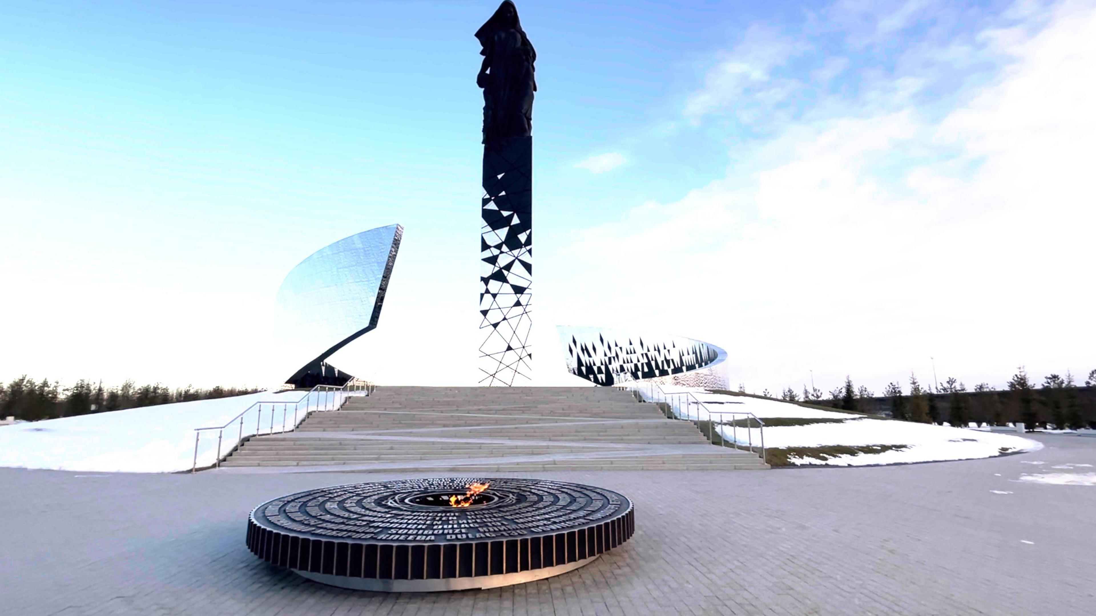 Memorial in St Petersburg to Soviet victims of the Nazis during World War Two 