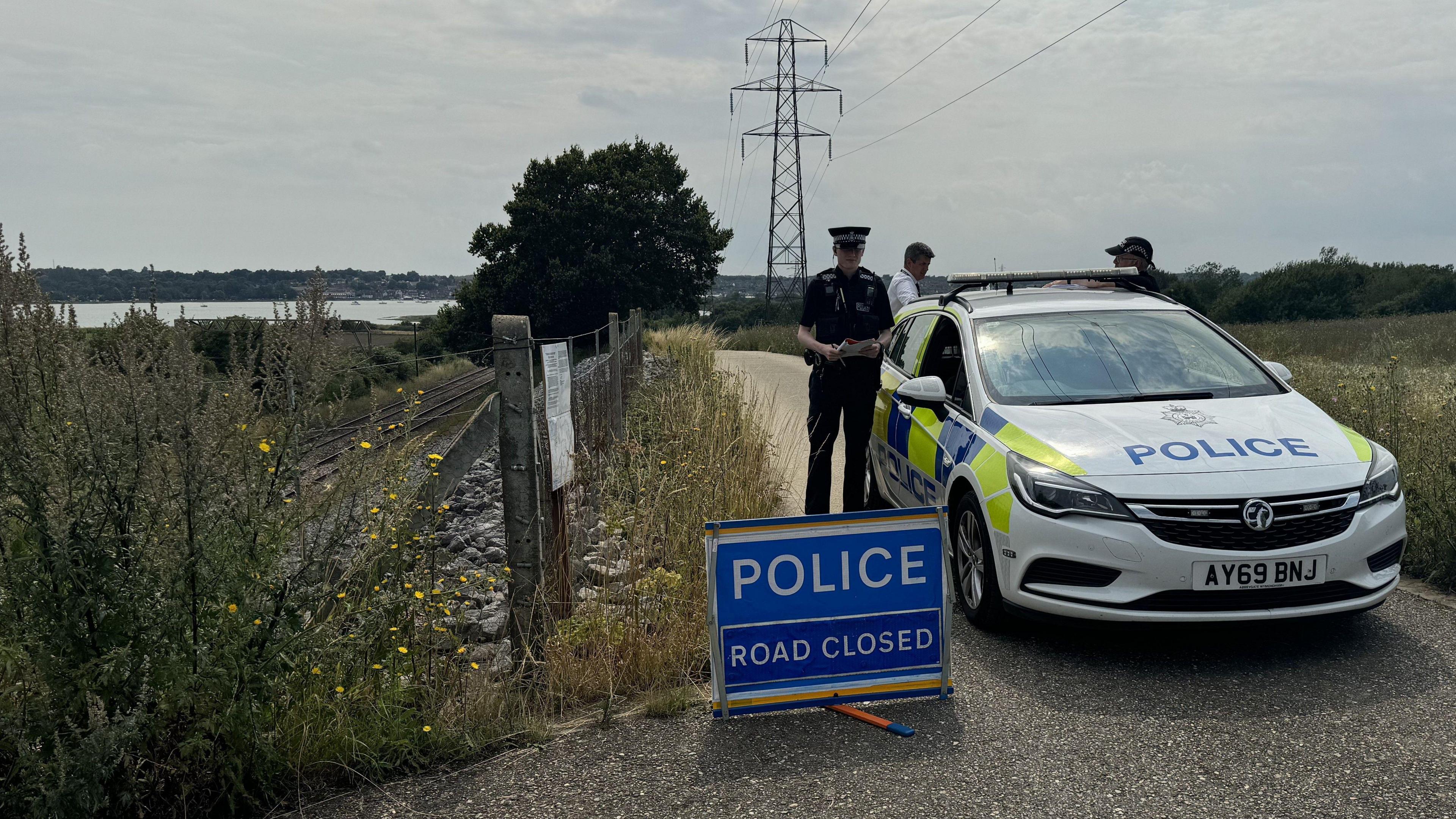 Police at the scene after the incident on Wednesday