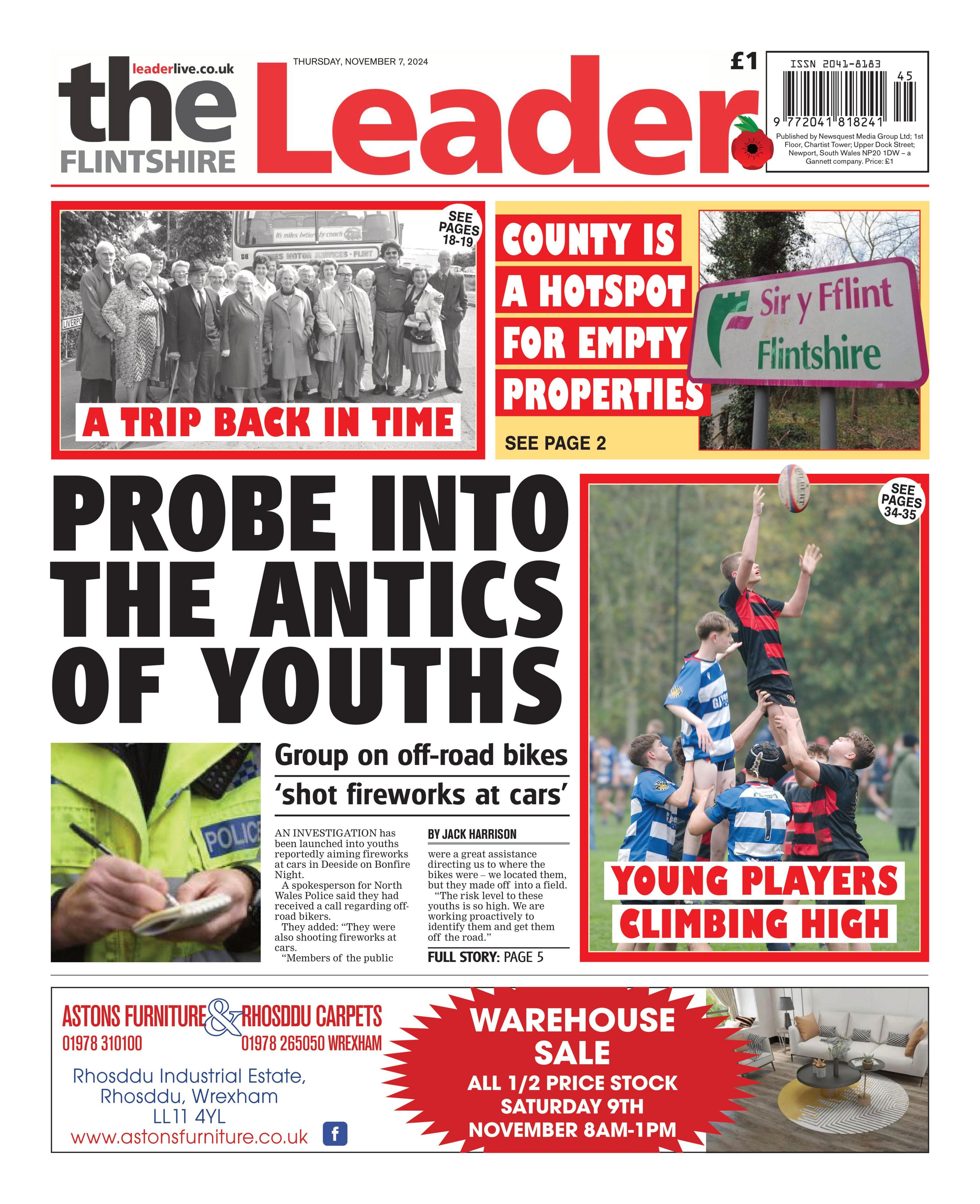 Front page of the Flintshire Leader