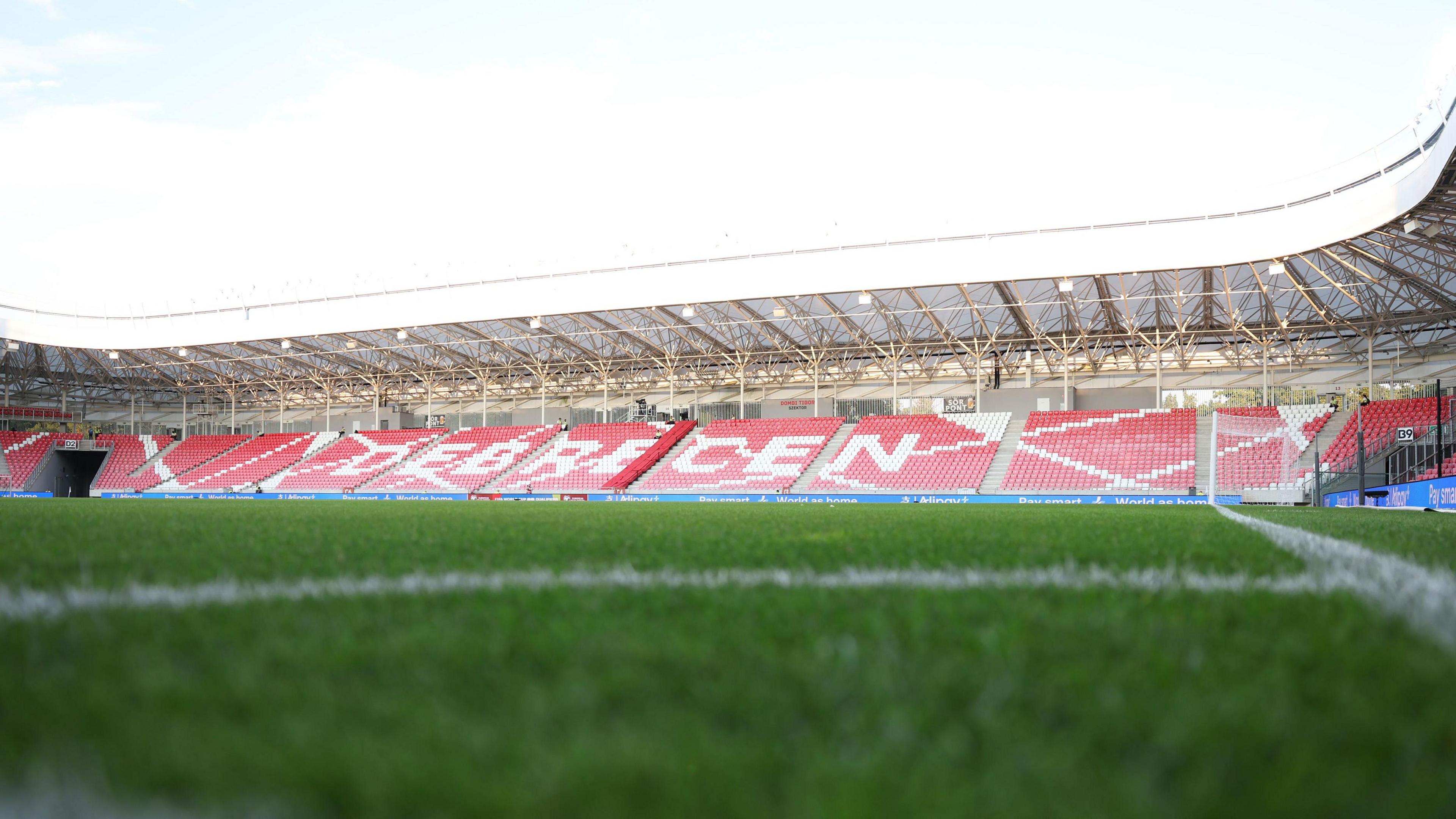 A general view of an empty Nagyerdei Stadion