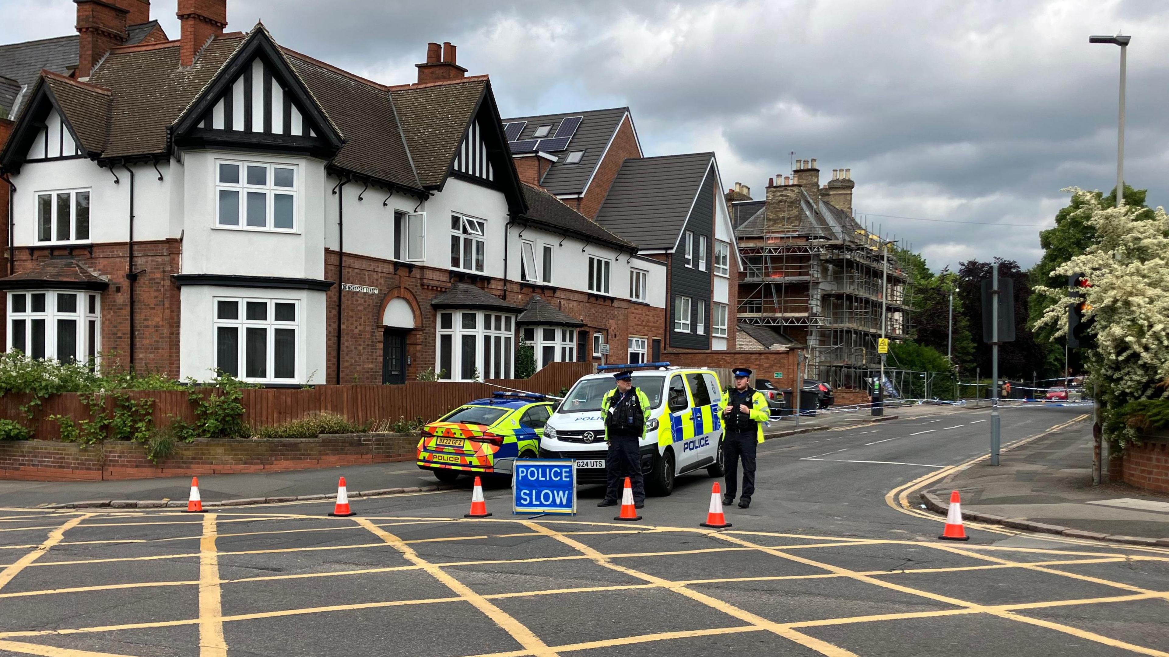 Crime scene in Leicester city centre
