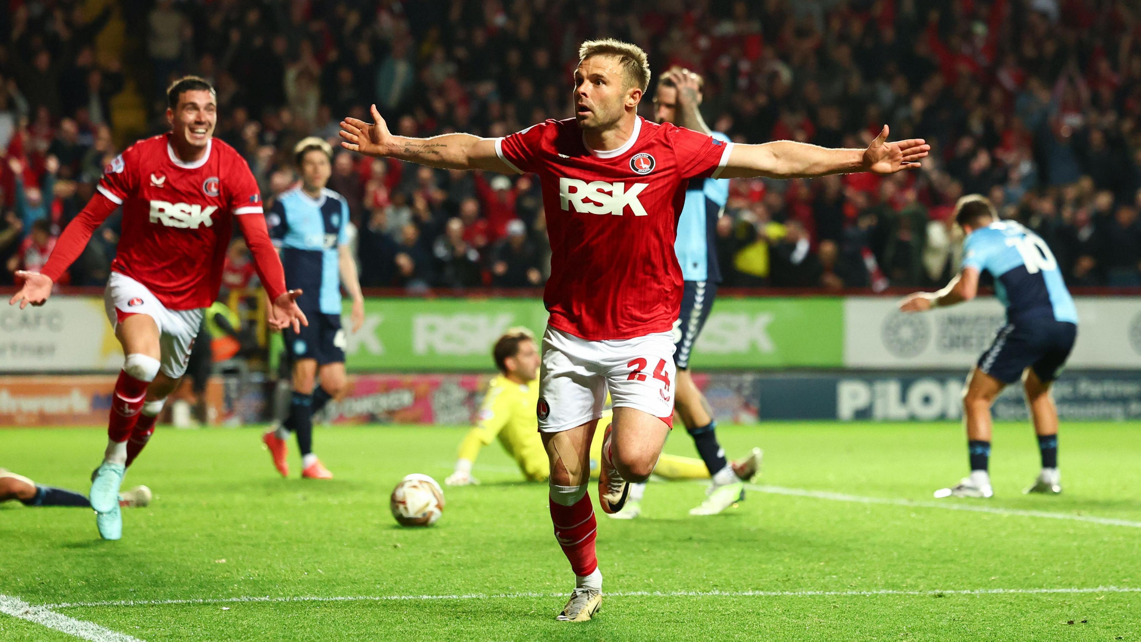 Matty Godden celebrating