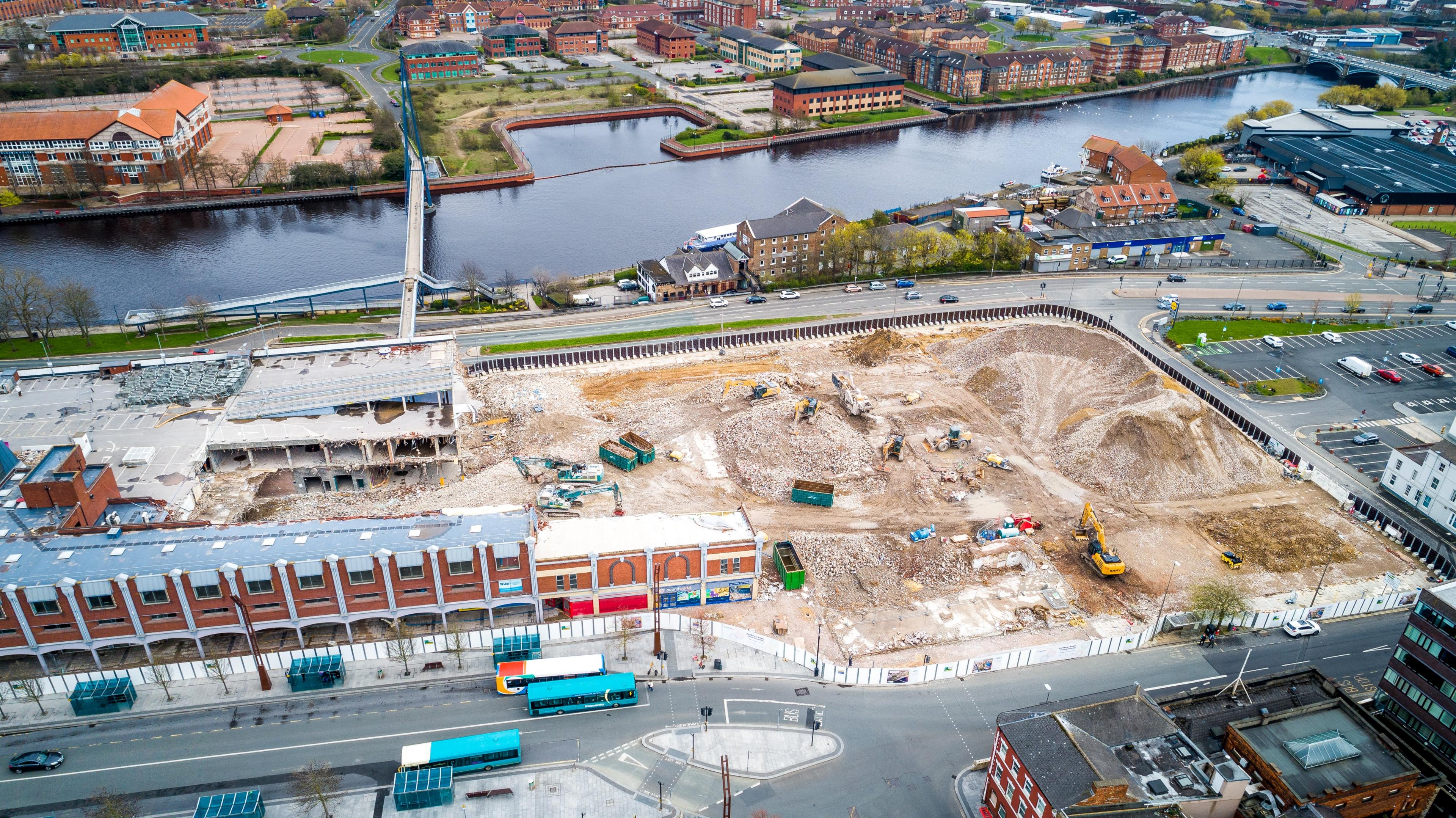 Demolition of the shopping centre