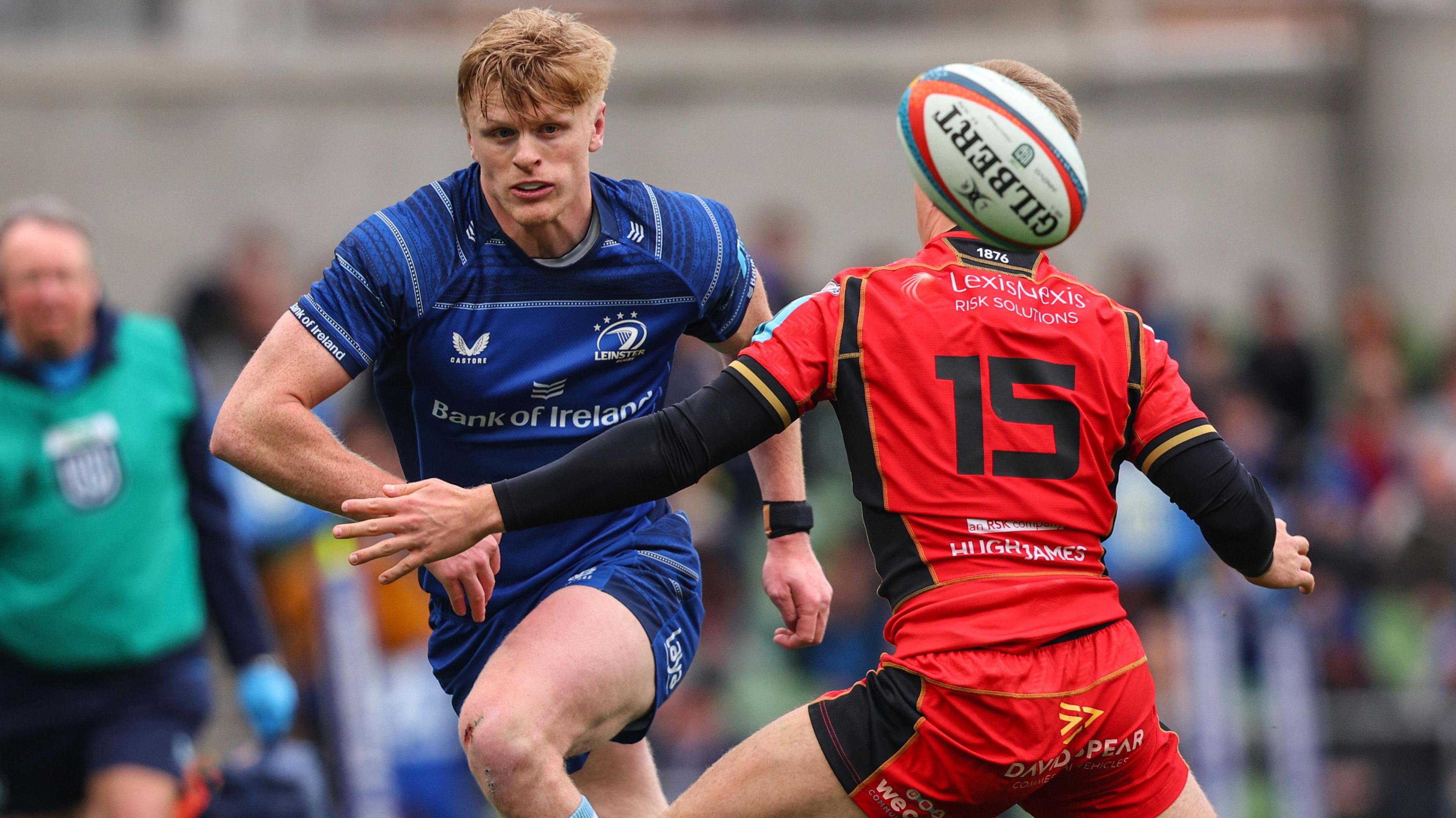 Leinster's Tommy O'Brien and Cardiff's Cameron Winnett