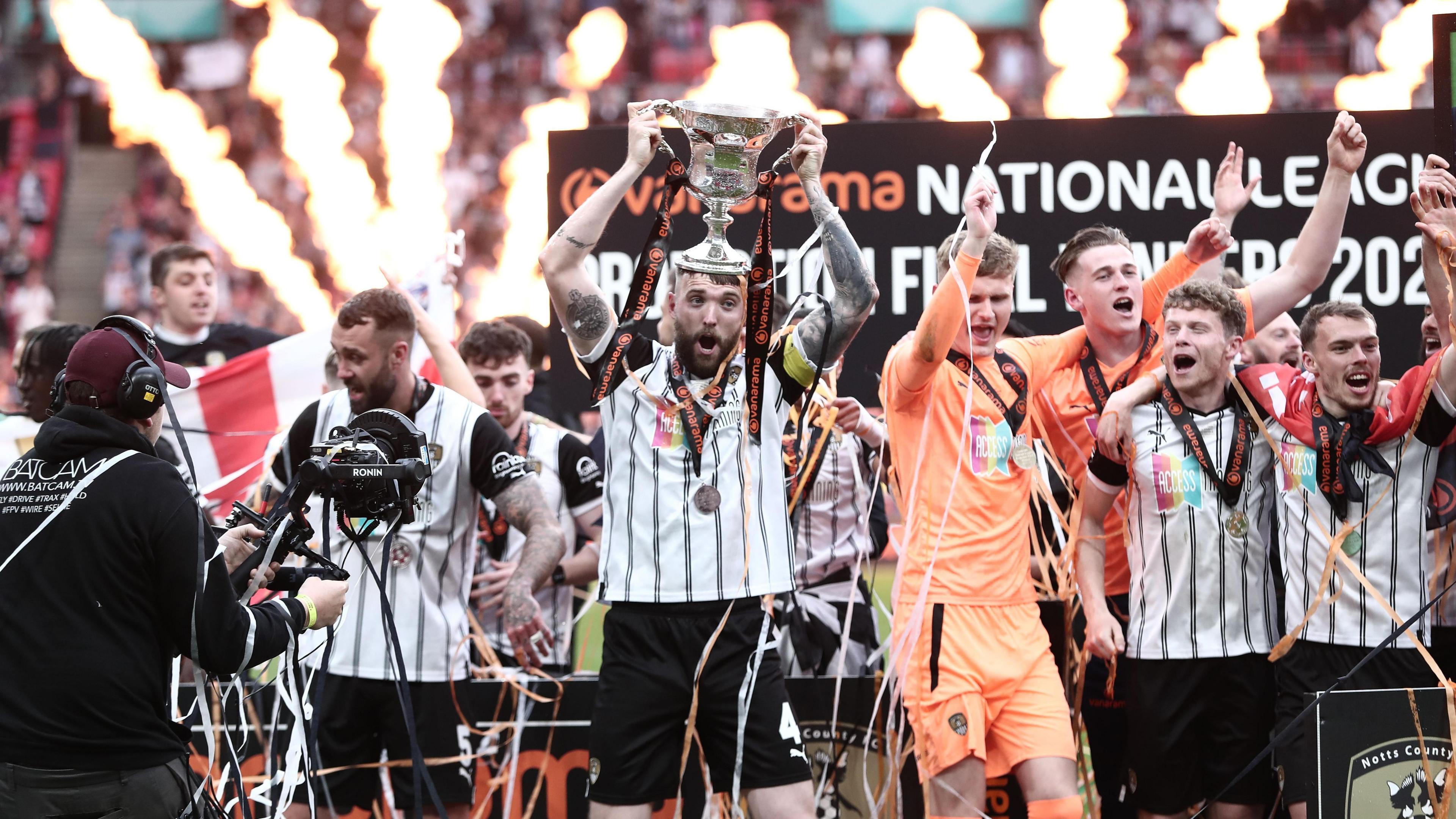 Notts County celebrate promotion at Wembley