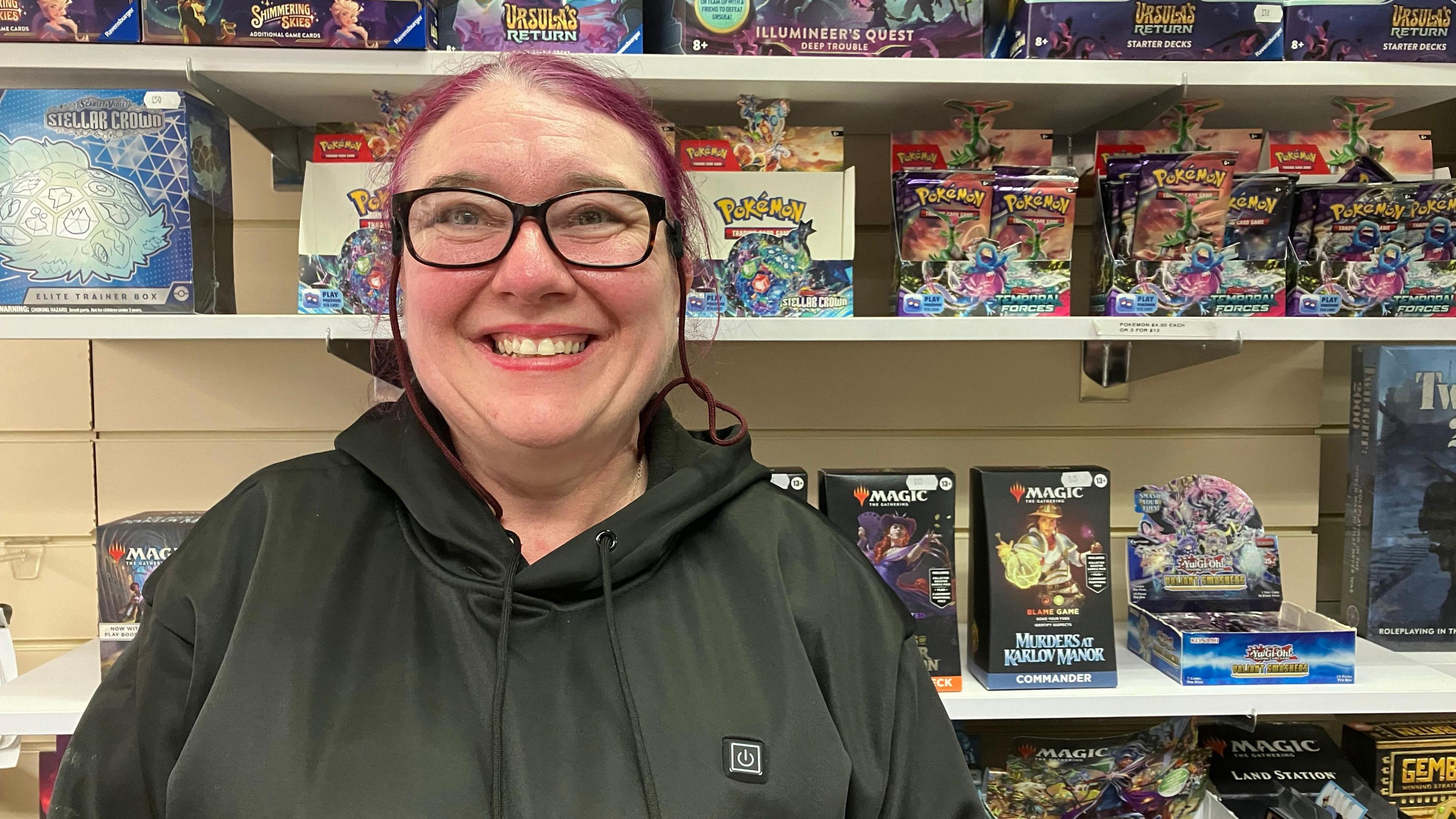 Liz Arnold, owner of All Sorts Airsoft Fantasy Games in Littlehampton, pictured in her shop.