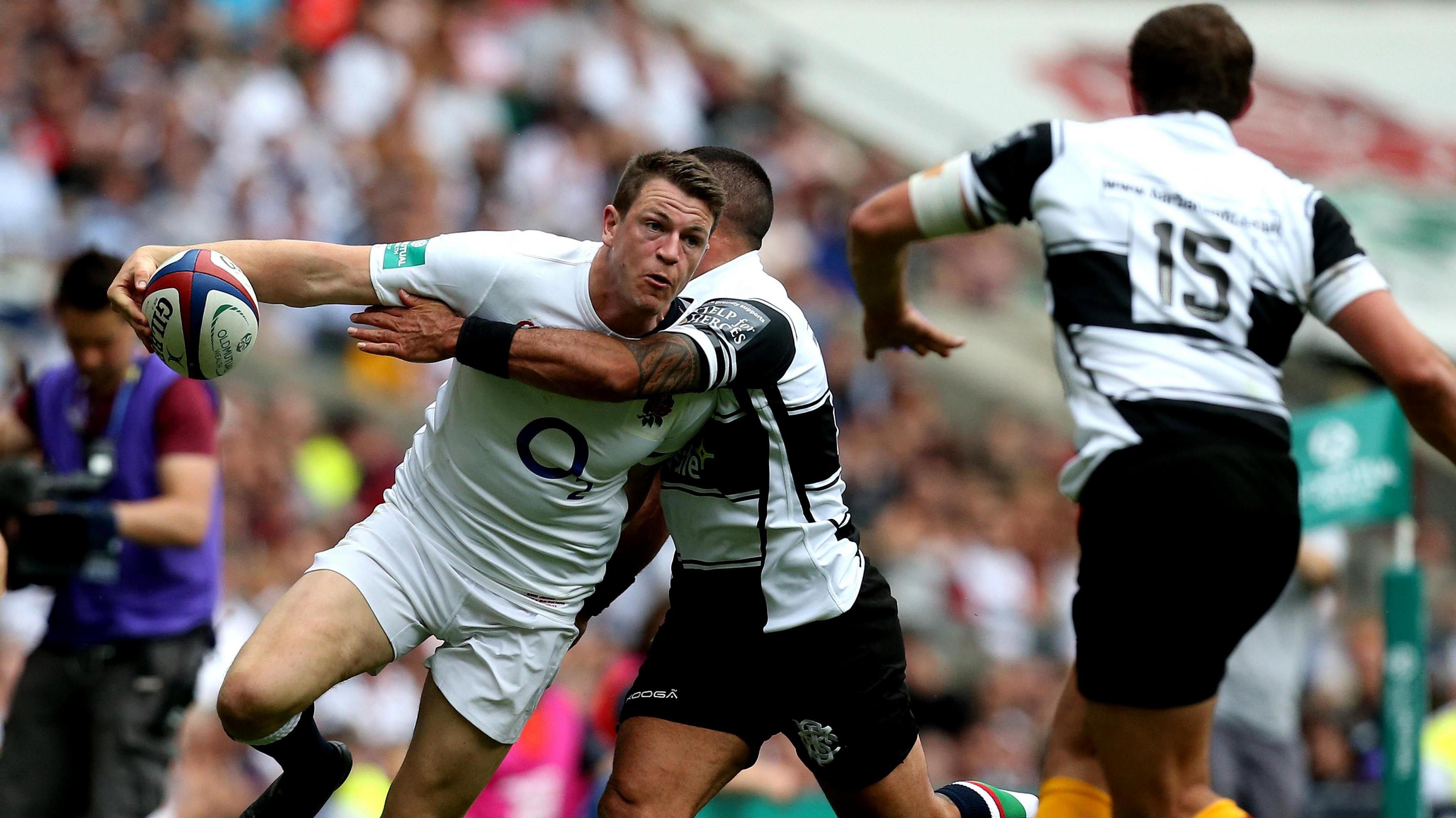 Sam James playing for England