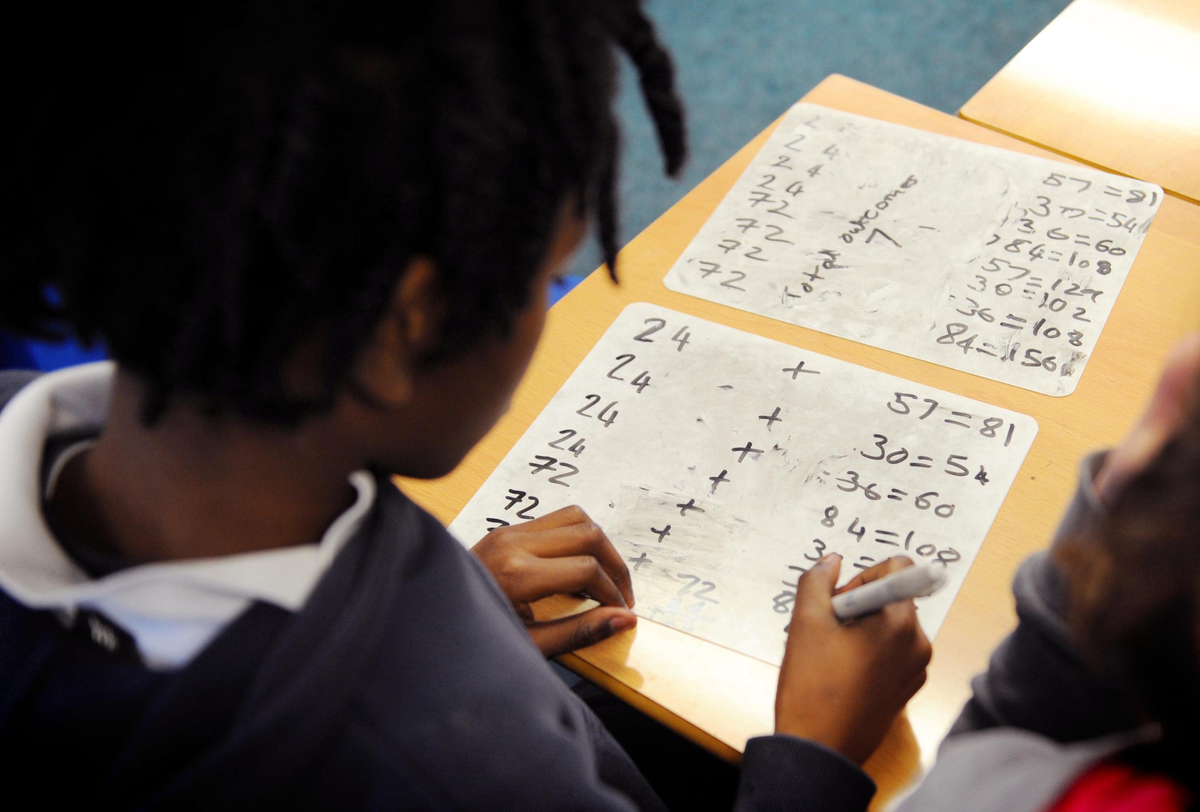 A child studying maths