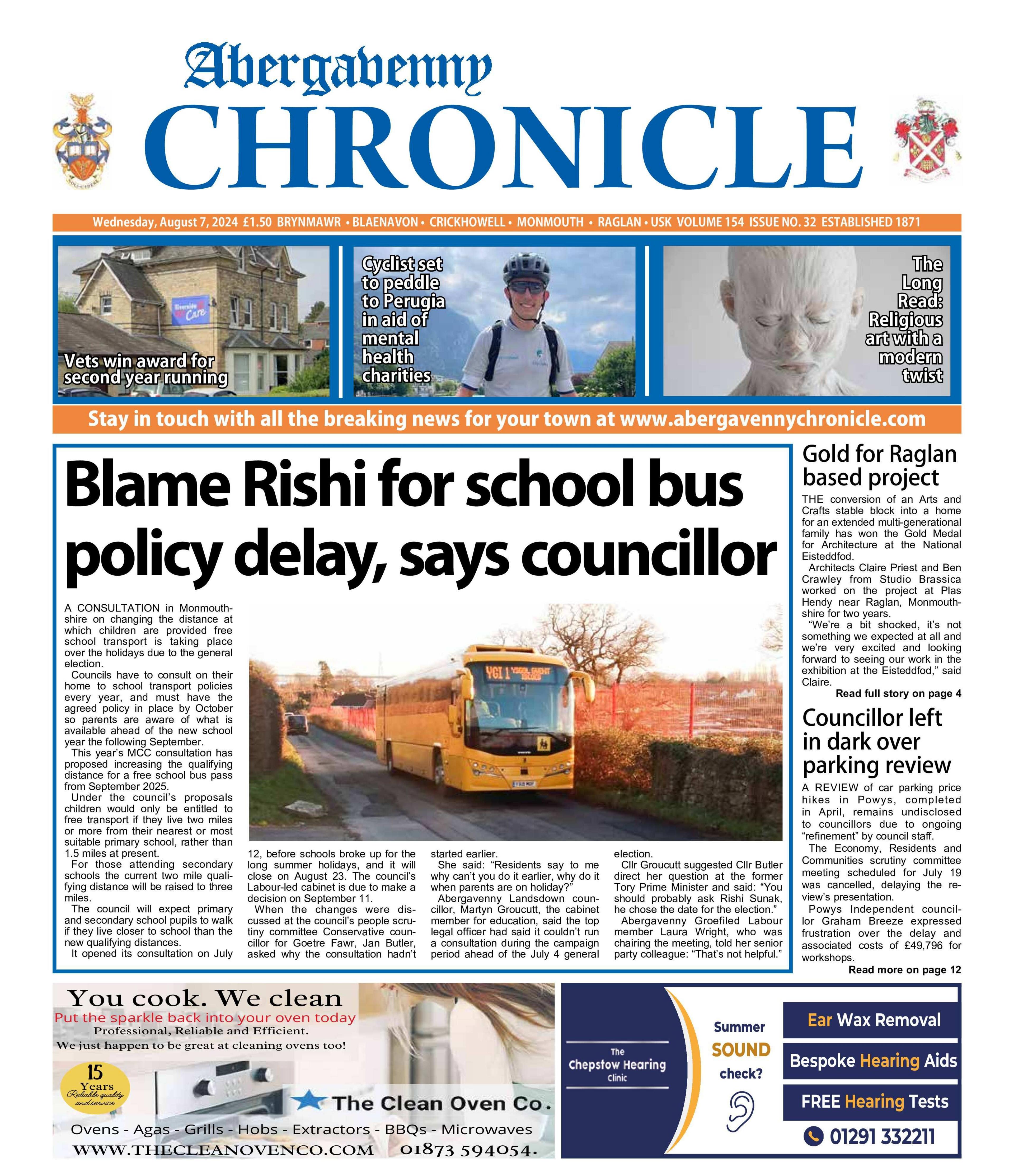 Abergavenny Chronicle front page