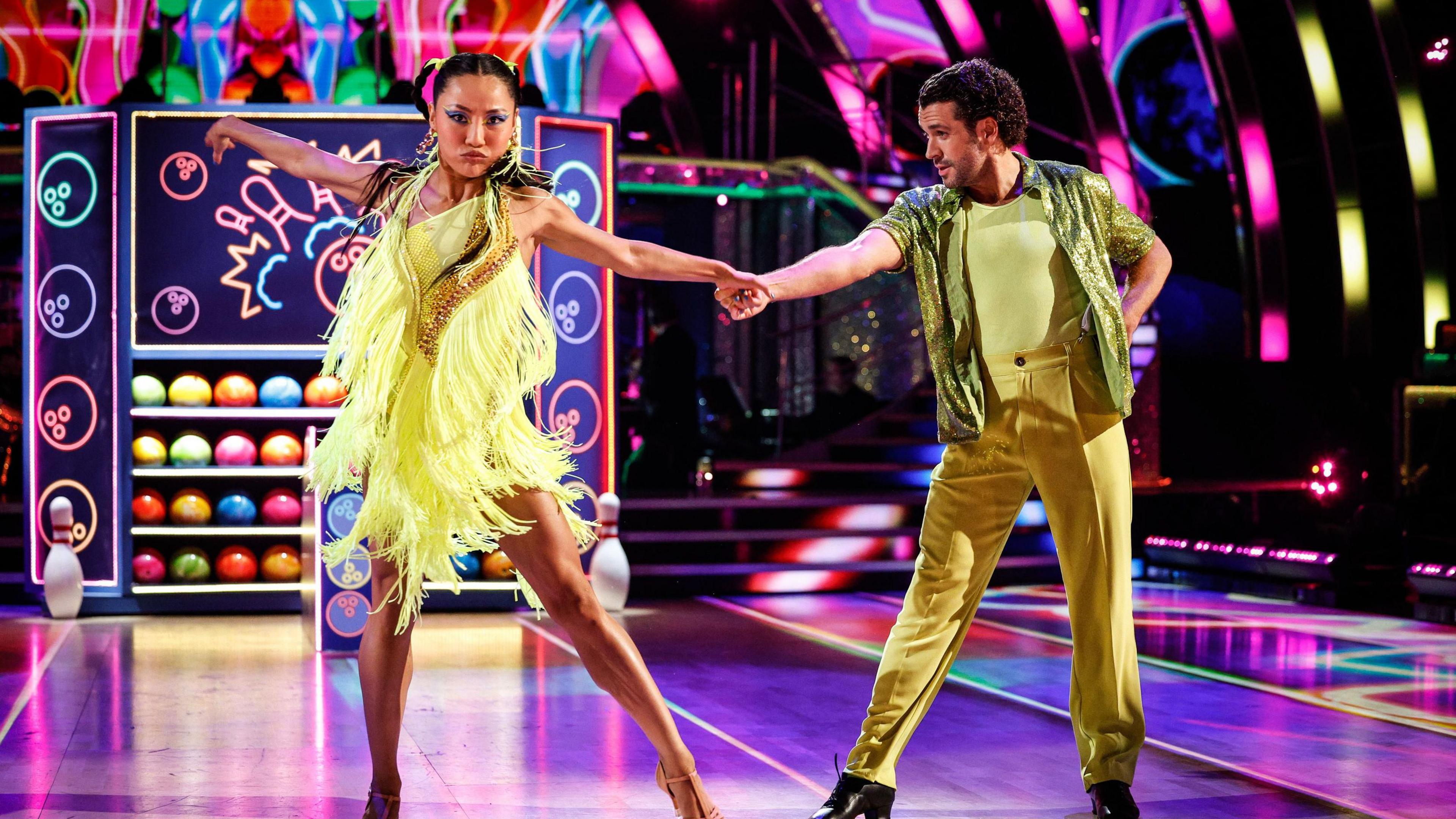 Shayne Ward and Nancy Xu, during their appearance on the live show of Saturday's Strictly Come Dancing 