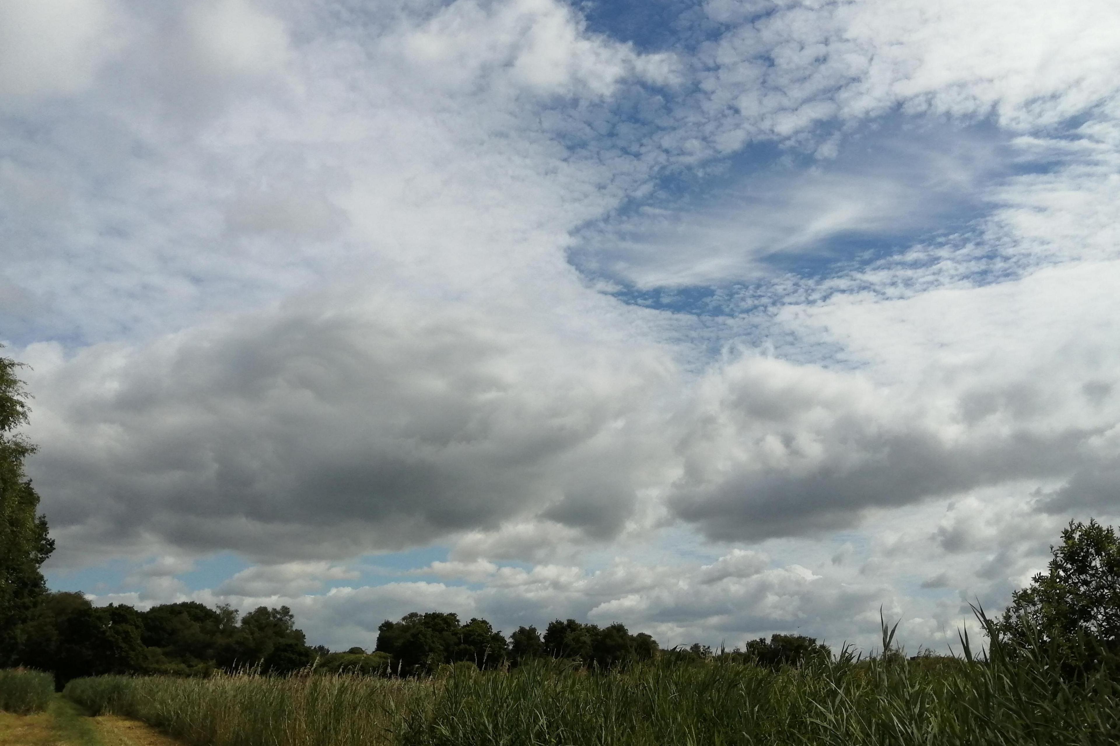 Picture of a fallstreak hole cloud formation taken in Wood Walton, Cambridgeshire.