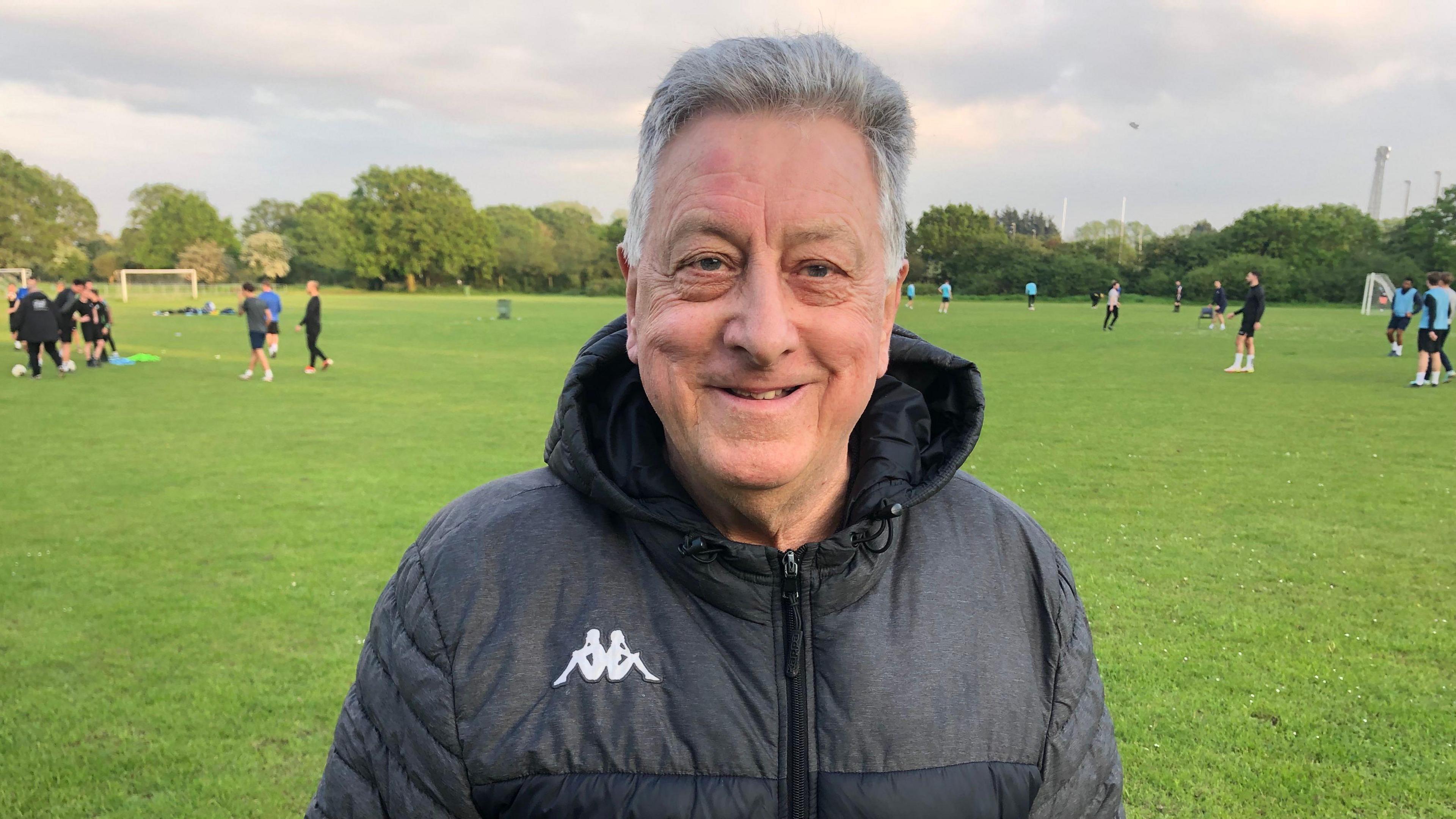 Great Wakering Rovers Chairman David Patient at one of the club's training sessions