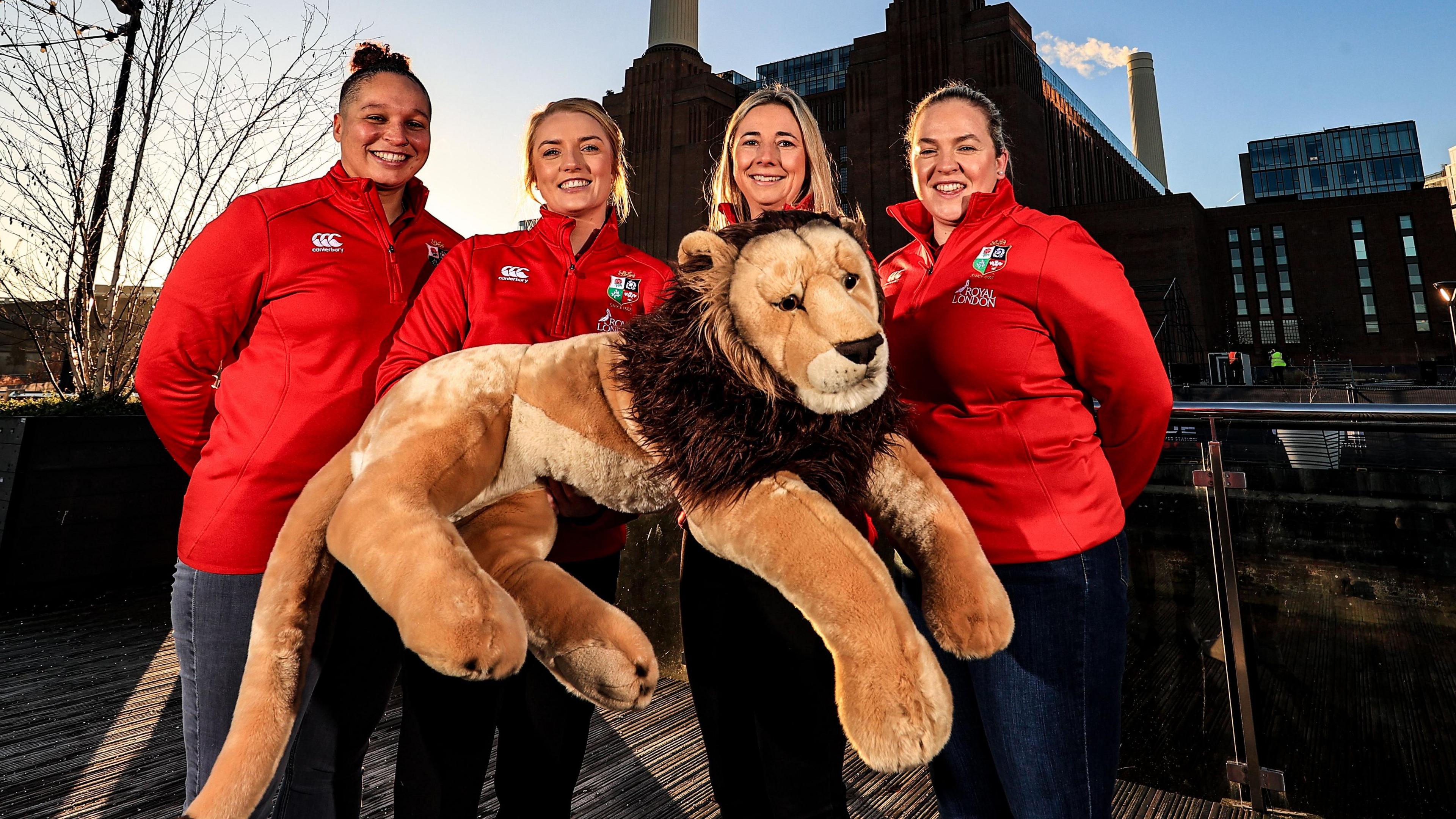 England's Shaunagh Brown, Scot Megan Gaffney, Wales' Elinor Snowsill and Niamh Briggs of Ireland helped launch the women's Lions team in January 2024