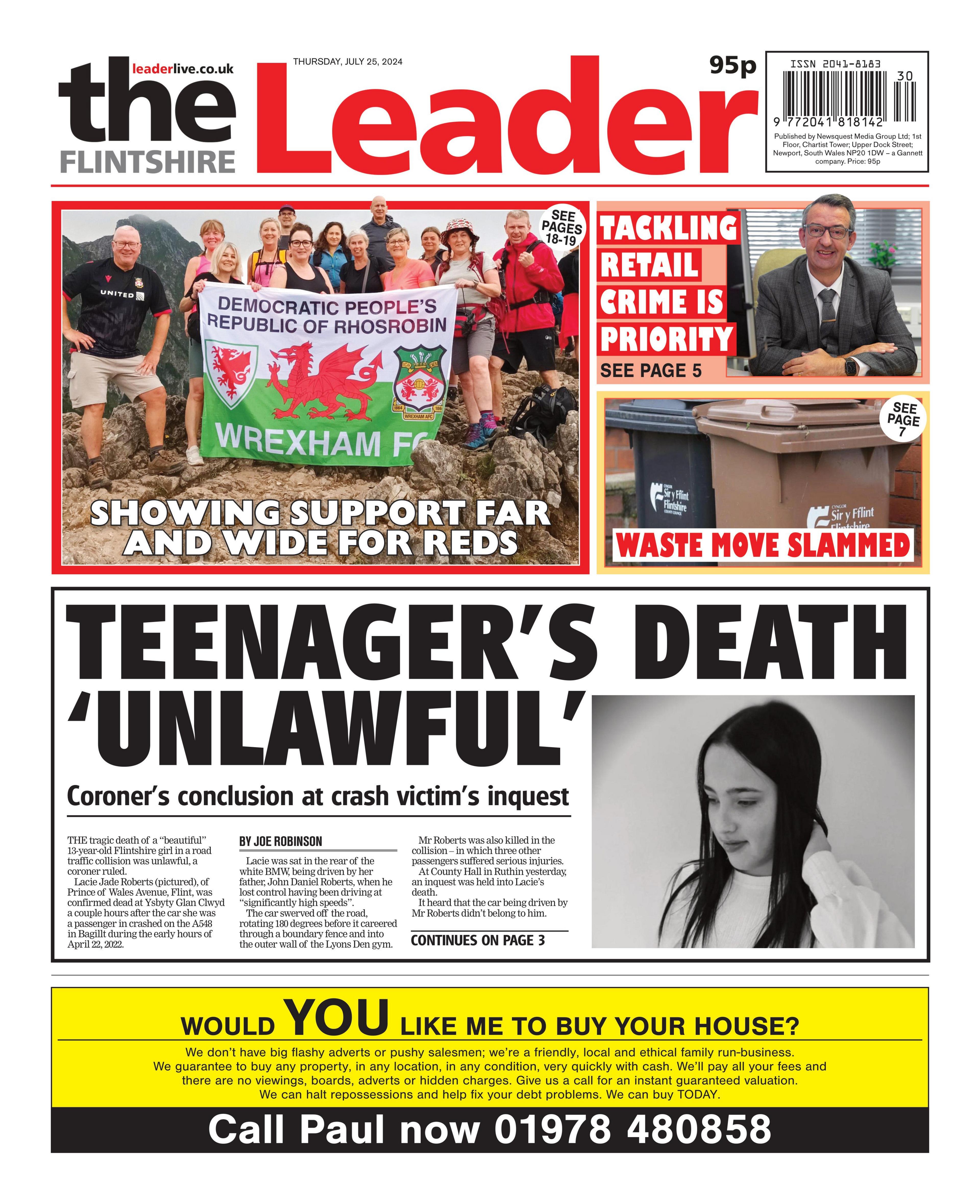 Flintshire Leader front page
