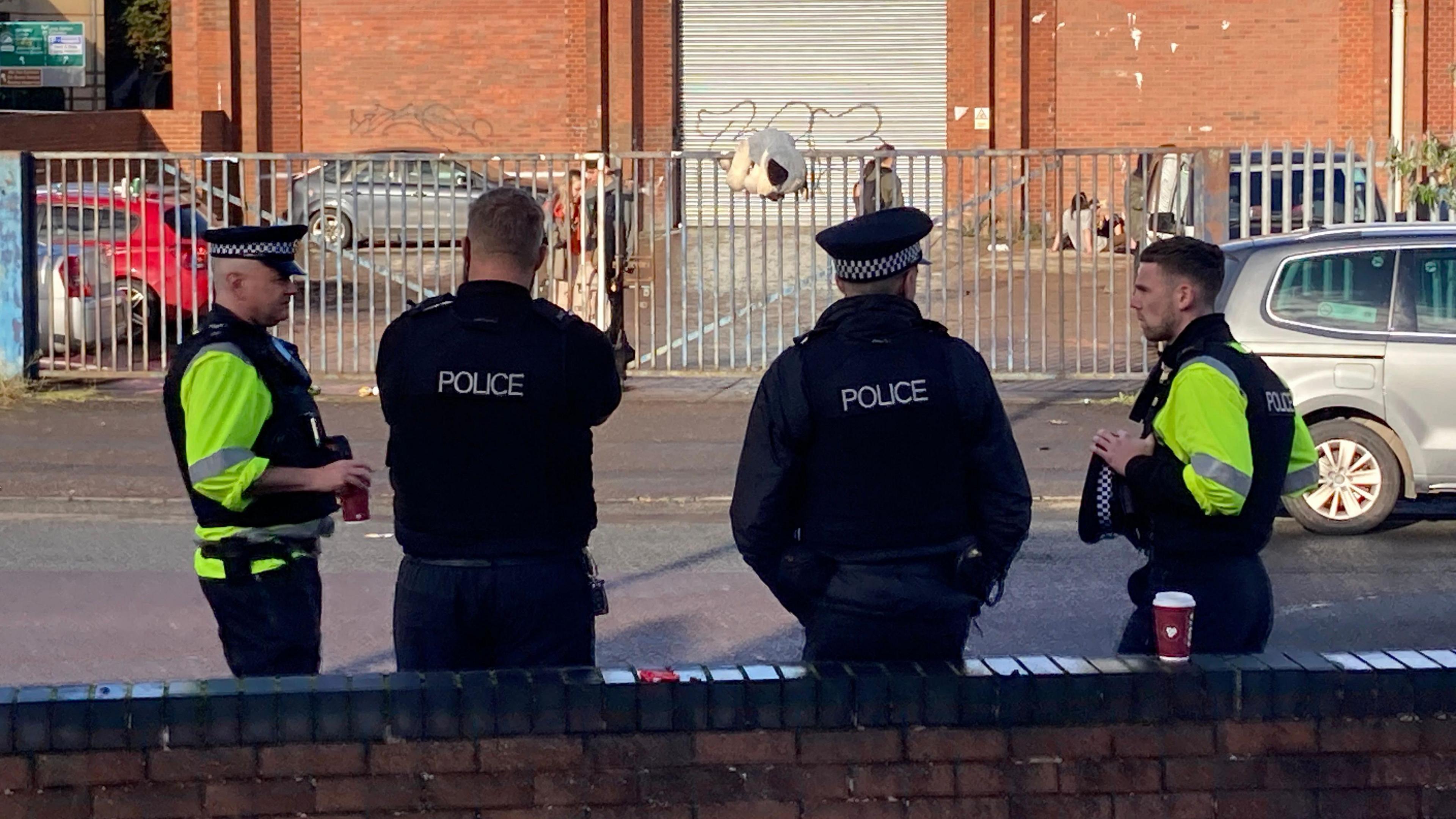 Police outside the Wickes building