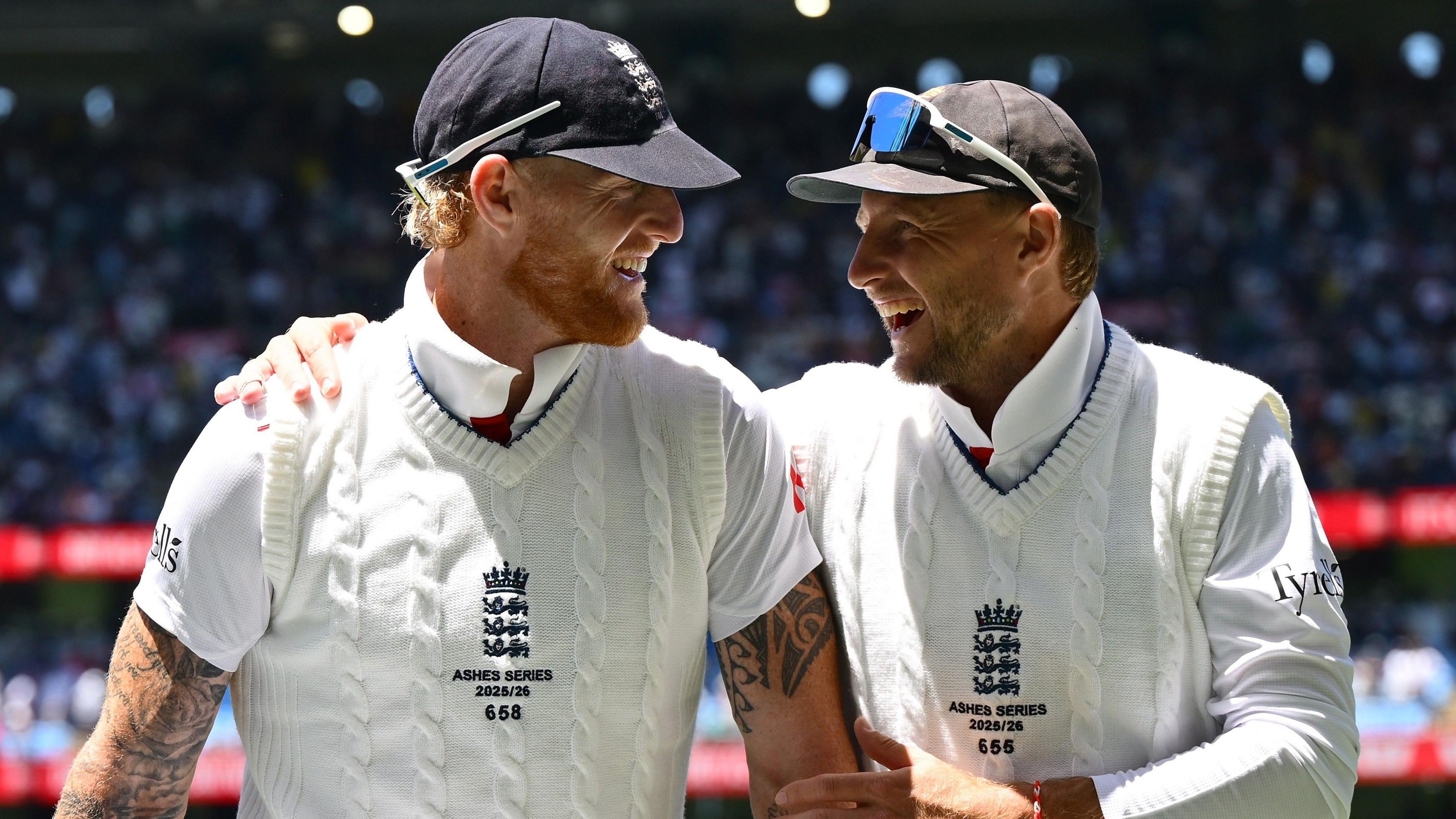 Ben Stokes and Joe Root share a smile