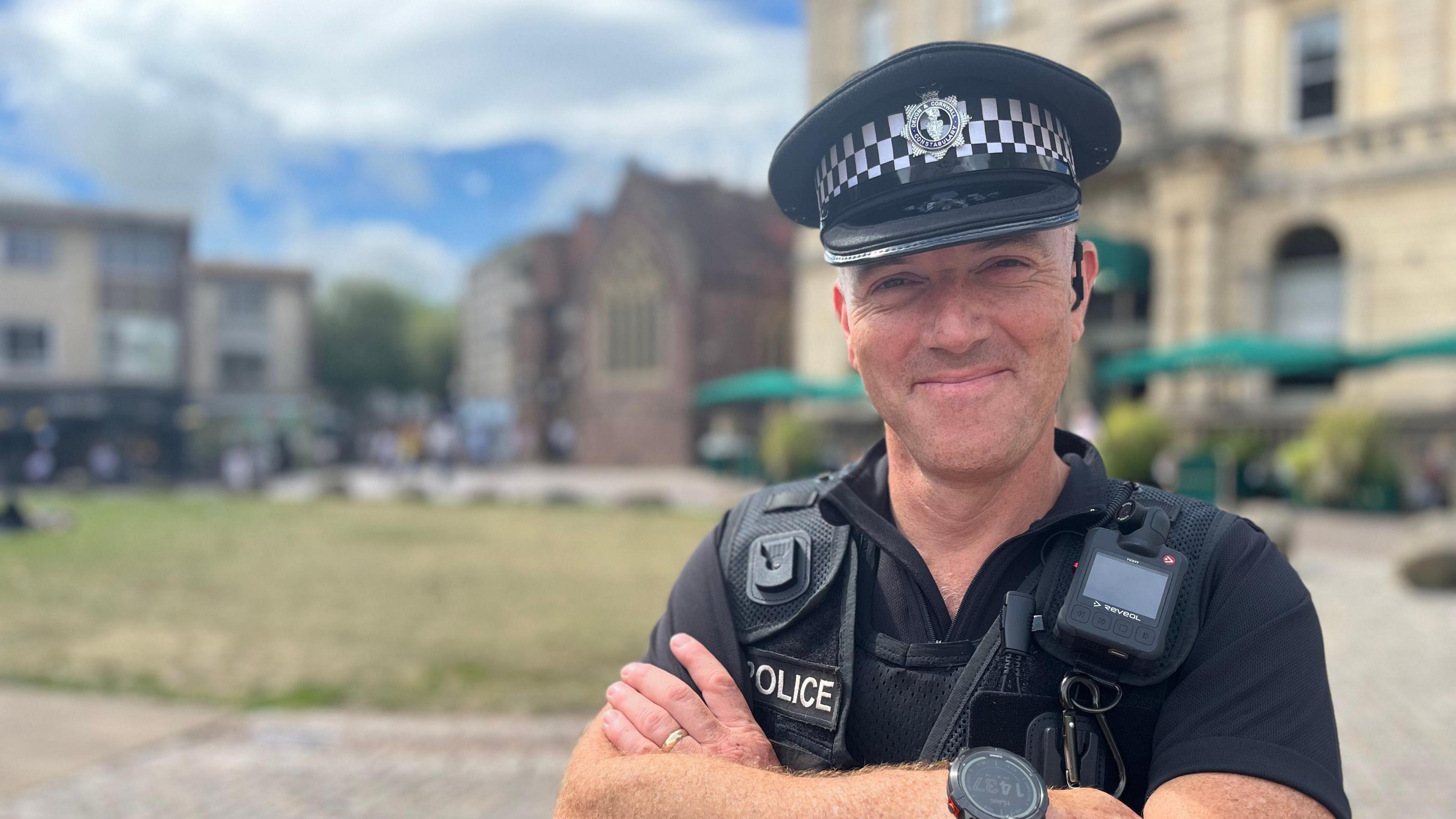 Insp Nathan Johnson on Cathedral Green in Exeter