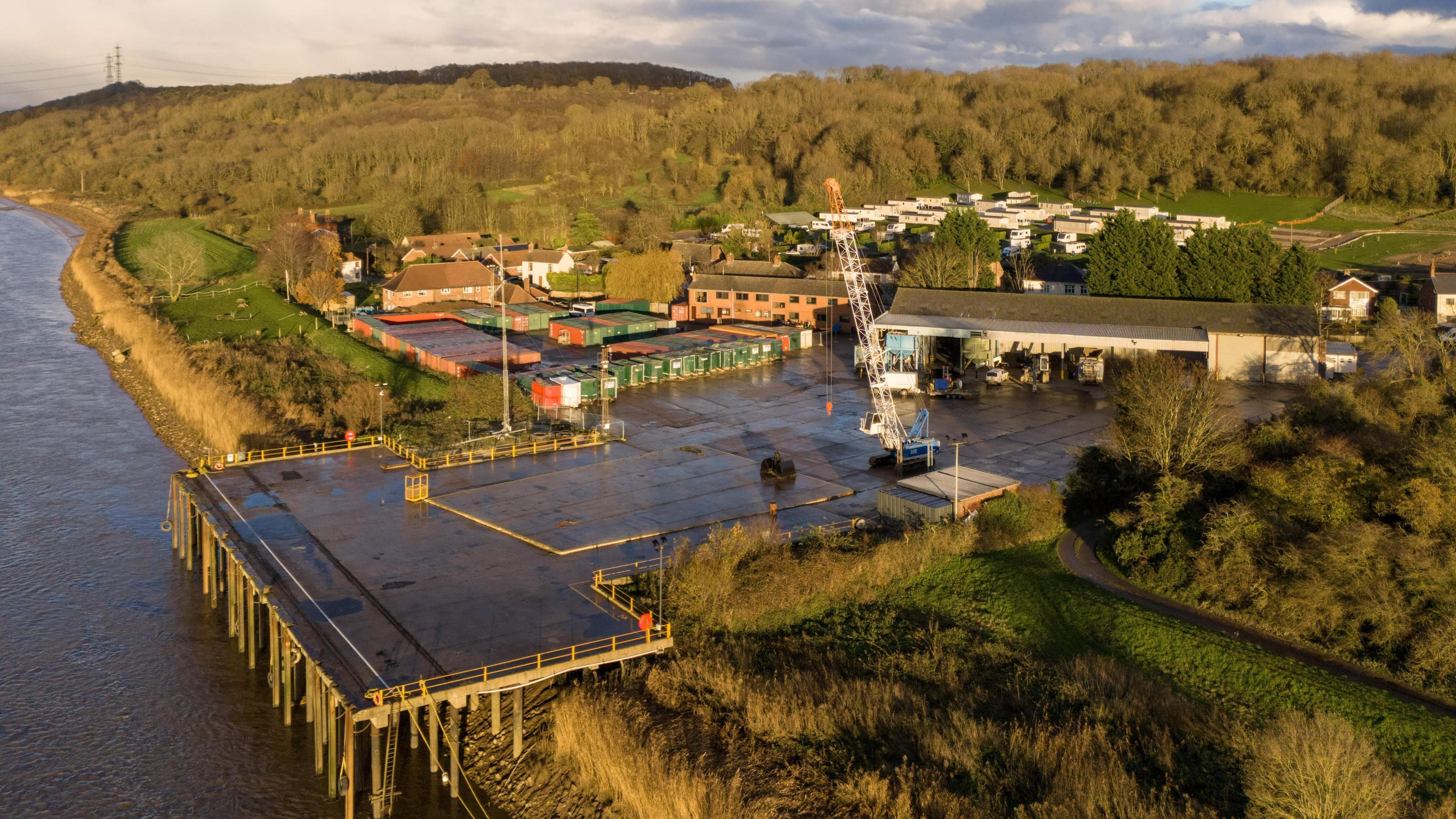 An aerial photo of Kingsferry Wharf, Burton Upon Stather